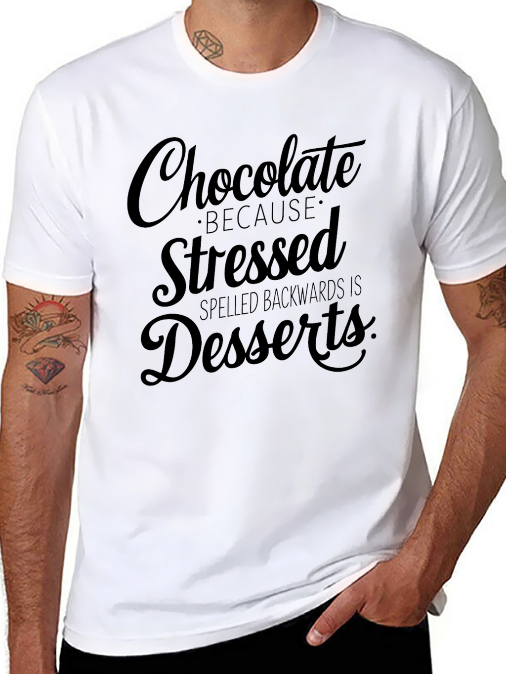 Chocolate Stressed Backwards T-Shirt