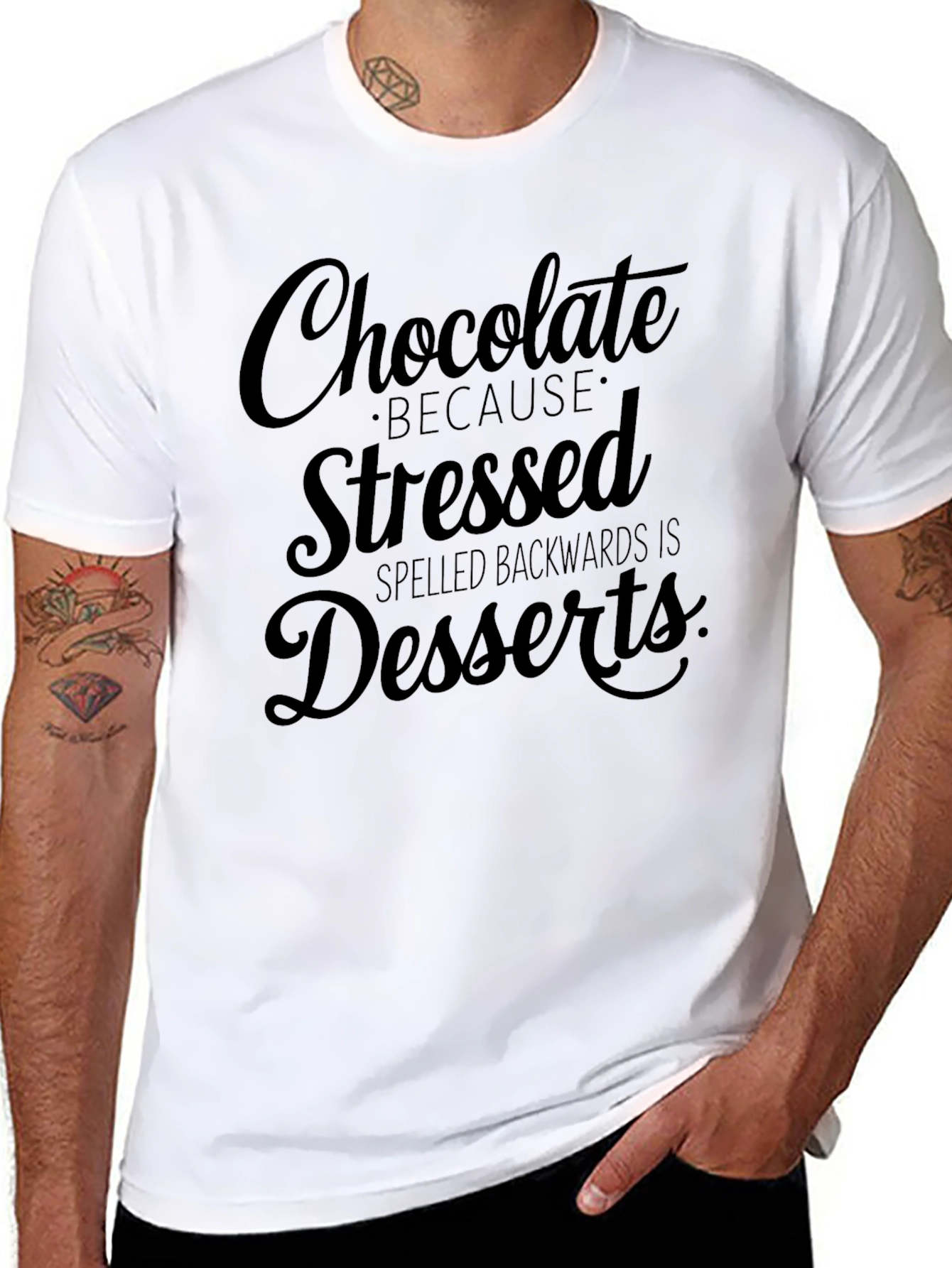 Chocolate Stressed Backwards T-Shirt