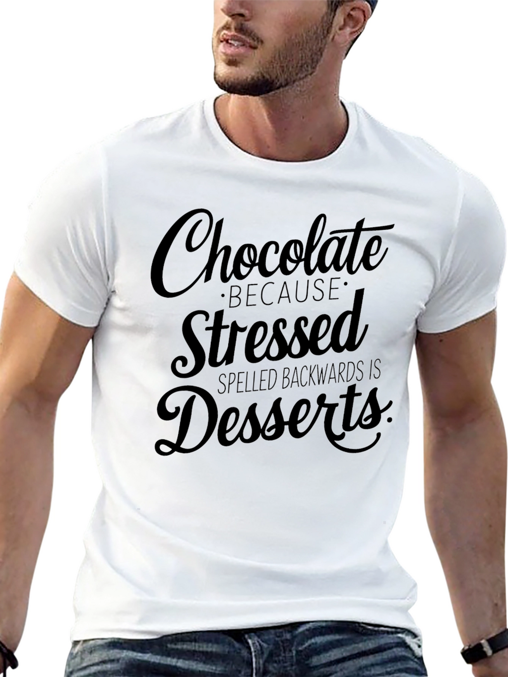 Chocolate Stressed Backwards T-Shirt