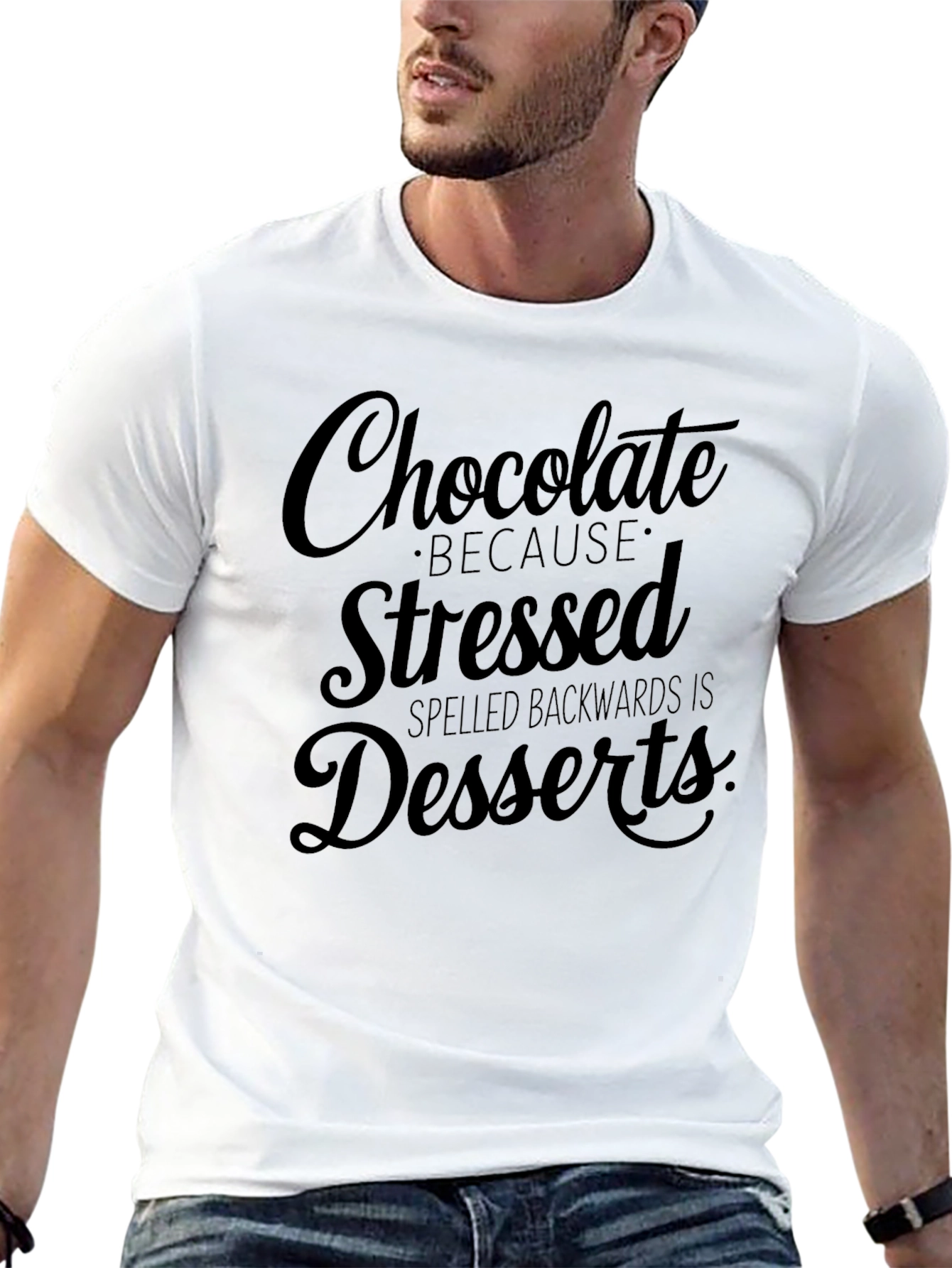 Chocolate Stressed Backwards T-Shirt