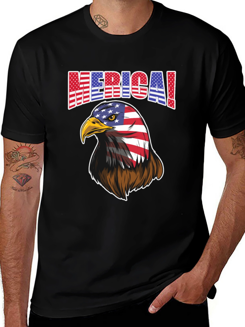 Patriotic Eagle Graphic T-Shirt - American Pride
