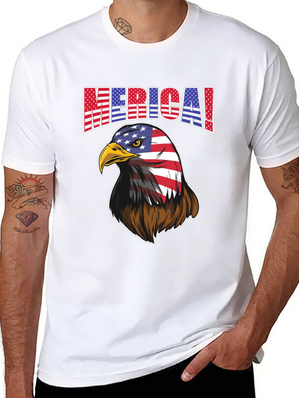 Patriotic Eagle Graphic T-Shirt - American Pride