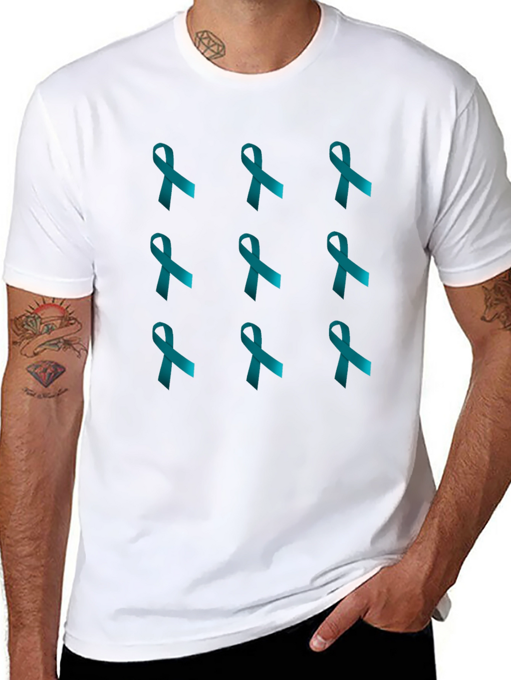 Teal Ribbon T-Shirt - Awareness & Support