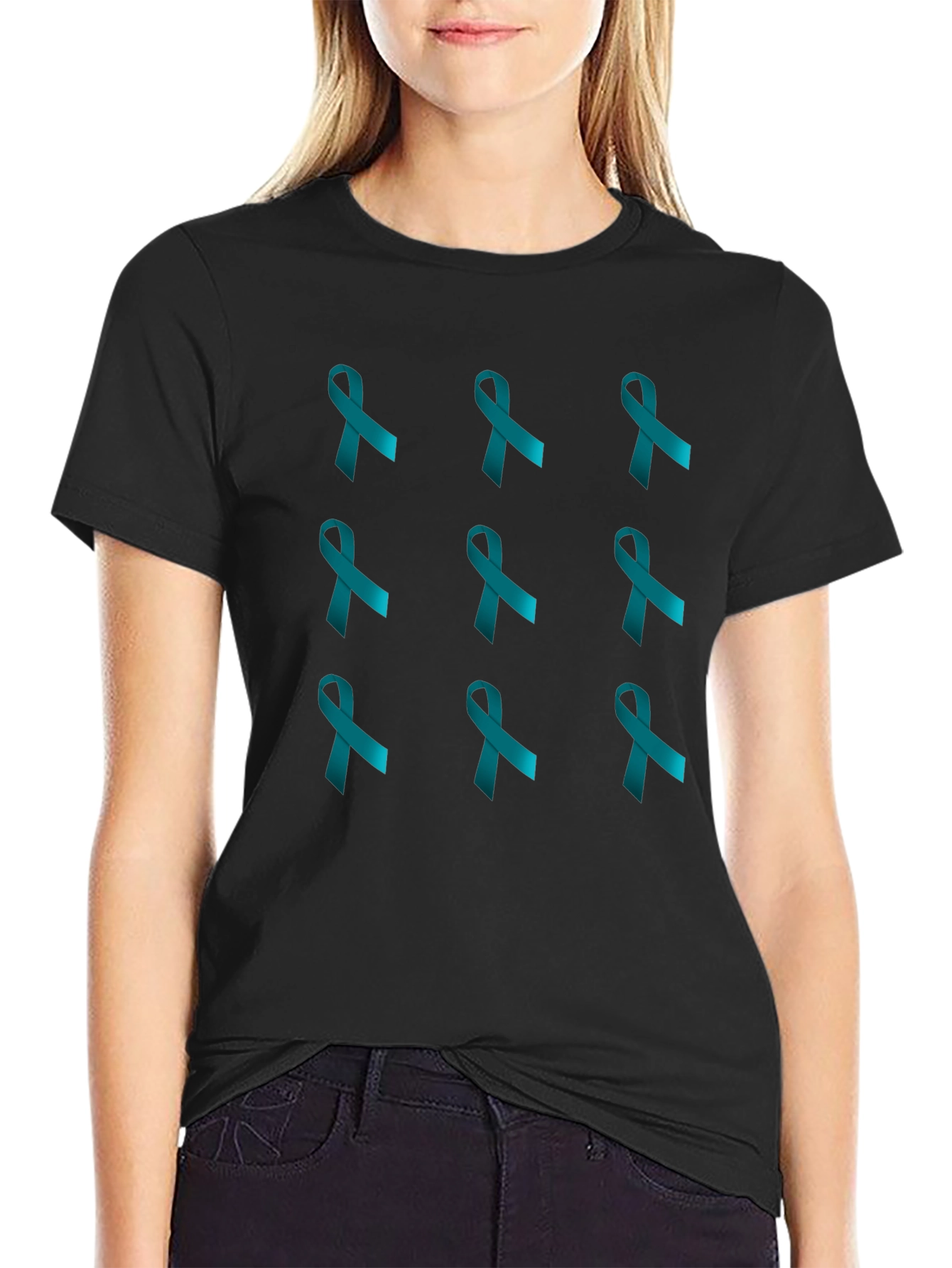 Teal Ribbon T-Shirt - Awareness & Support