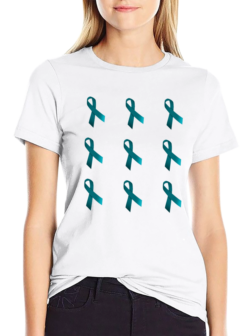 Teal Ribbon T-Shirt - Awareness & Support