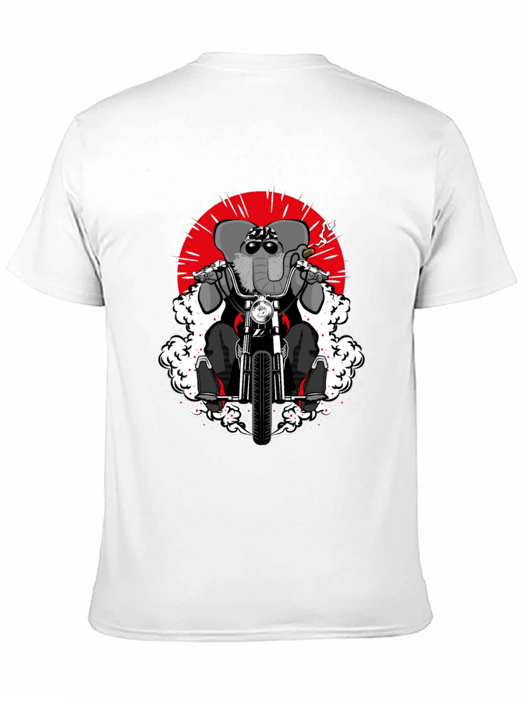 Elephant Biker T-Shirt - Cool Animal Rider Design