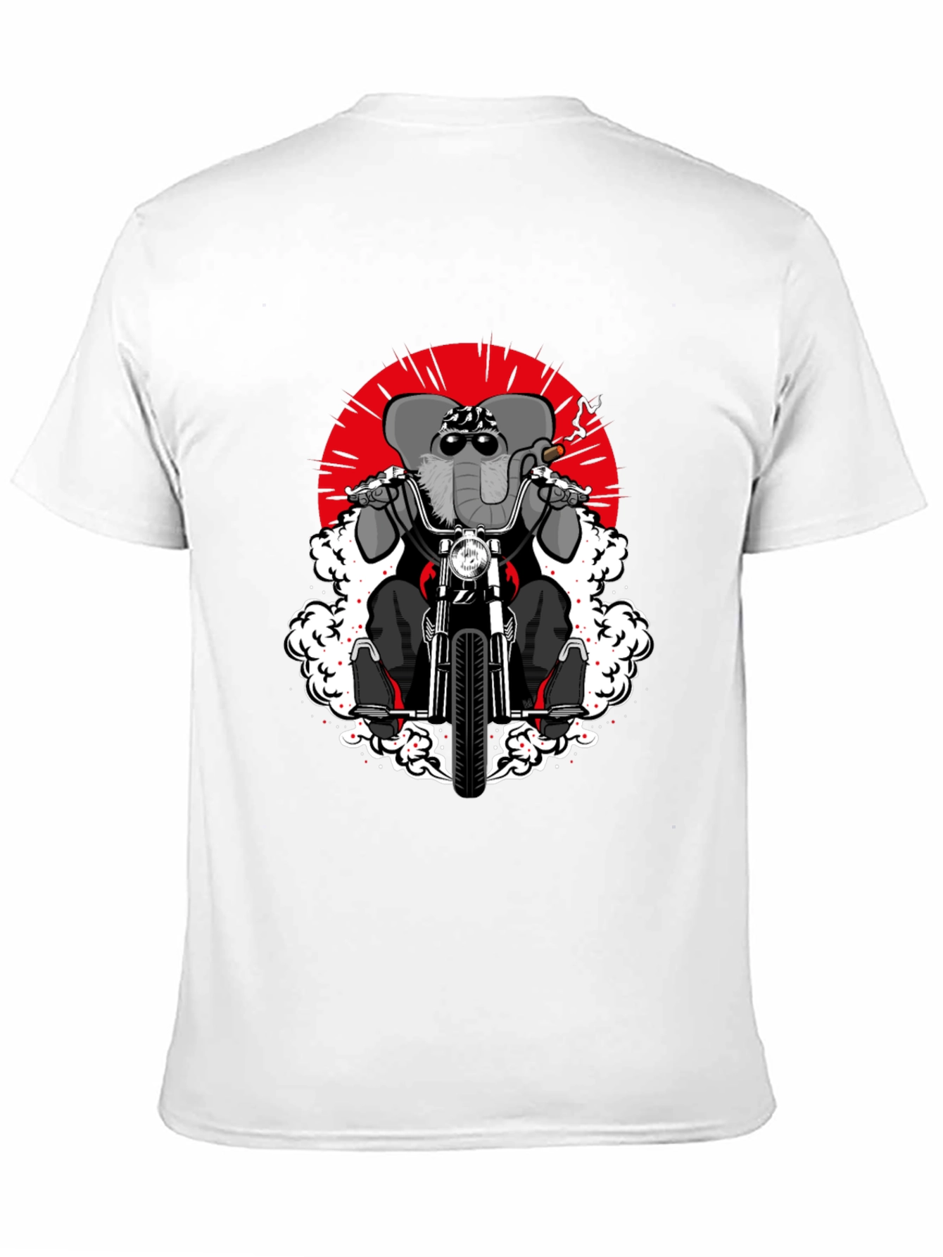 Elephant Biker T-Shirt - Cool Animal Rider Design