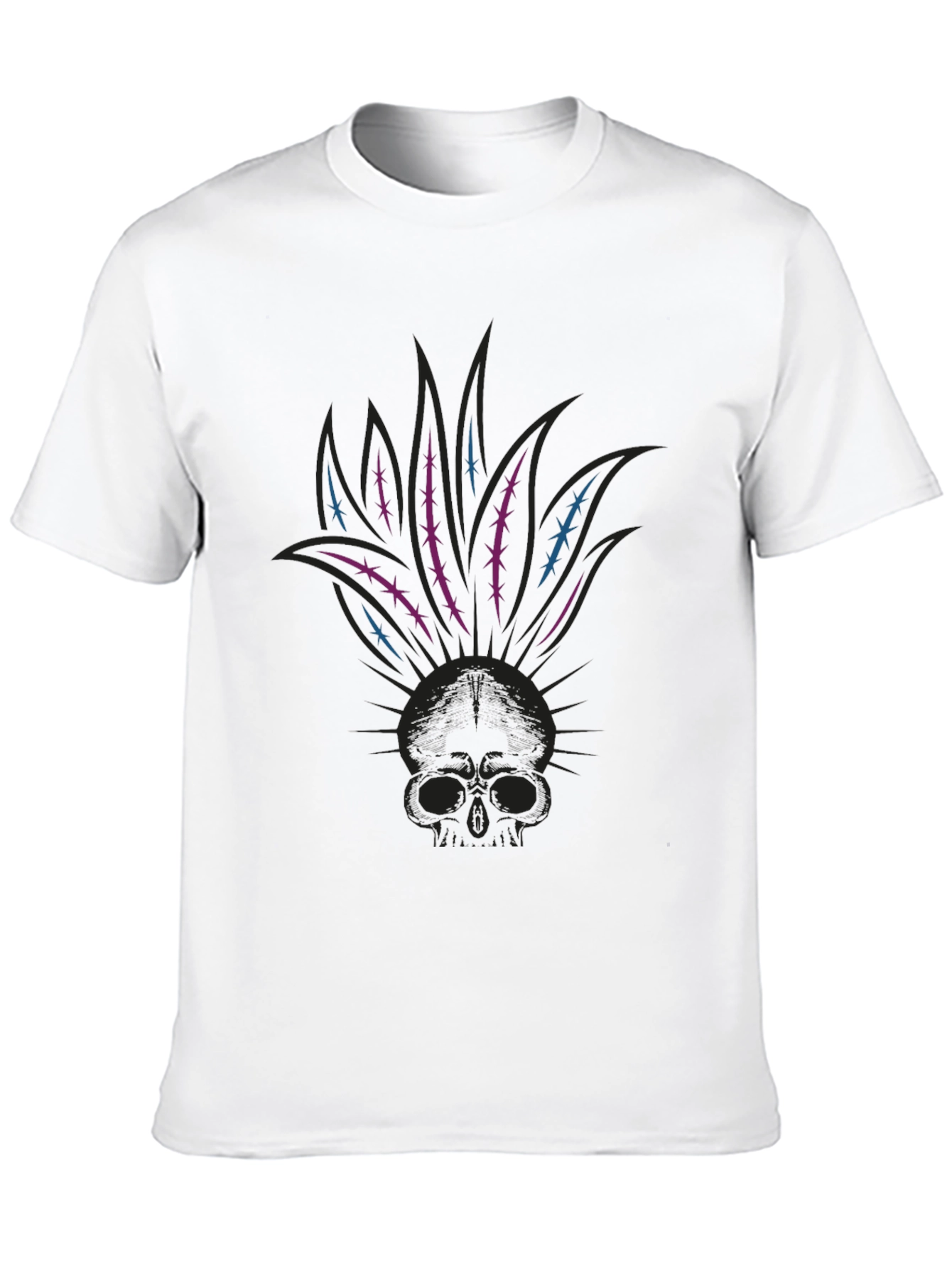 Skull Mohican Graphic Tee - Dark Style