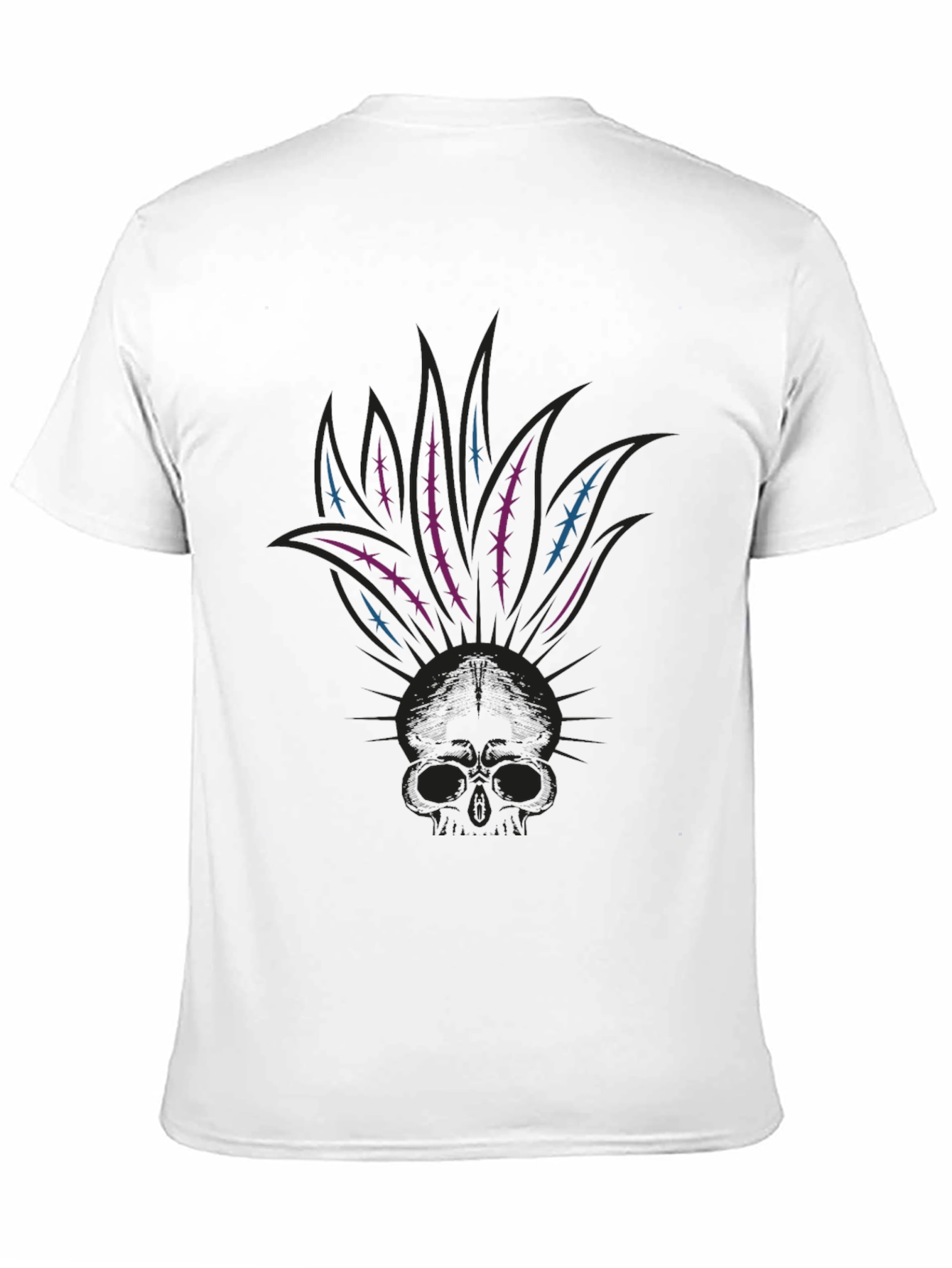 Skull Mohican Graphic Tee - Dark Style