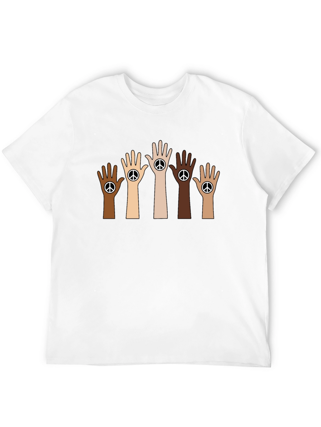 Unity Peace Sign Hand Black T-Shirt