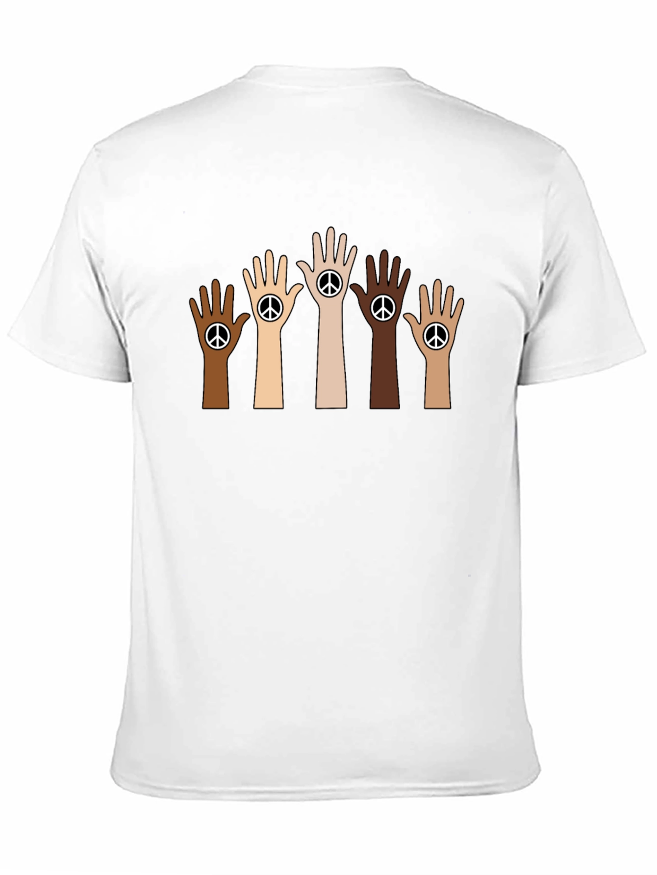 Unity Peace Sign Hand Black T-Shirt