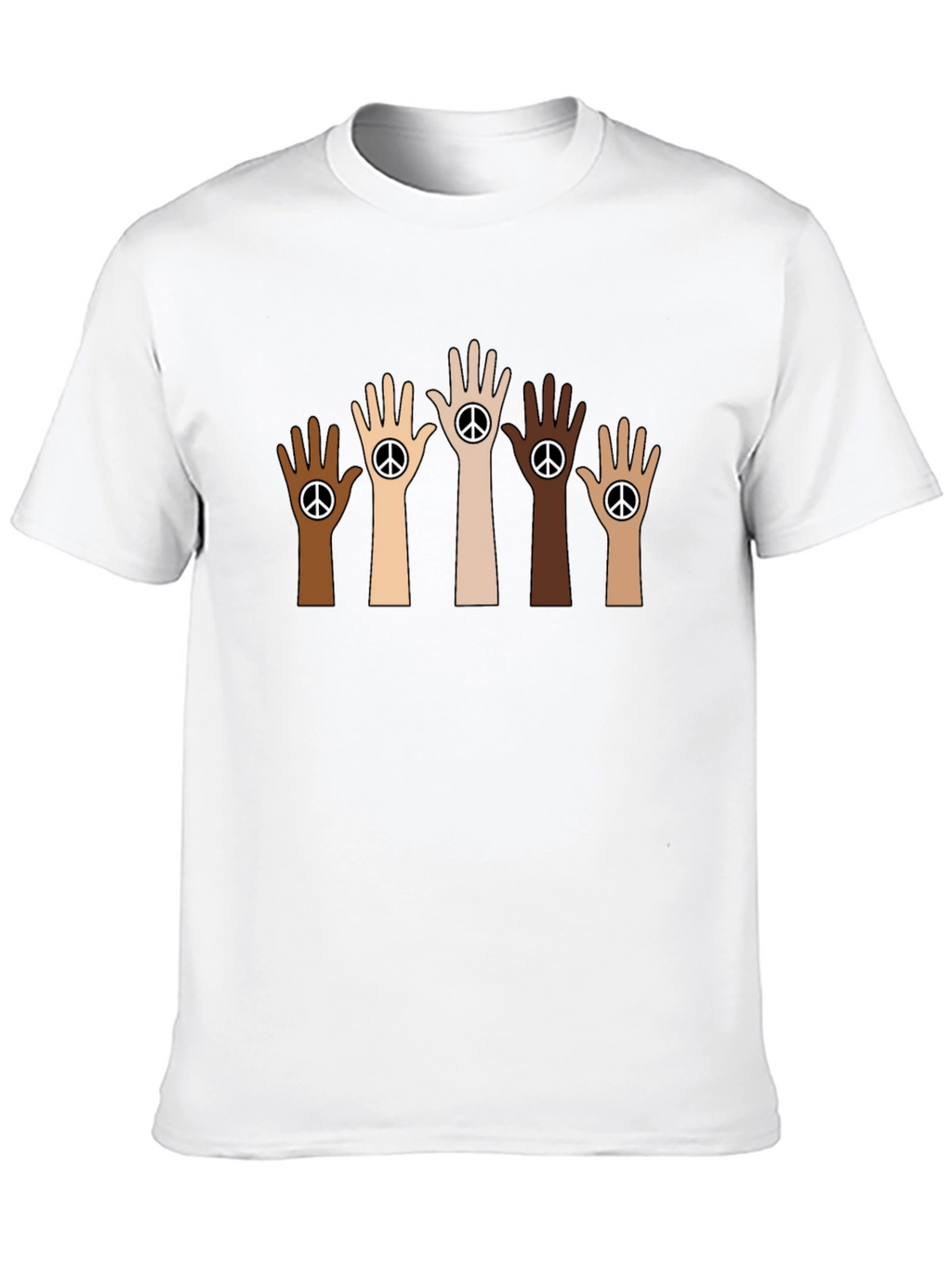Unity Peace Sign Hand Black T-Shirt