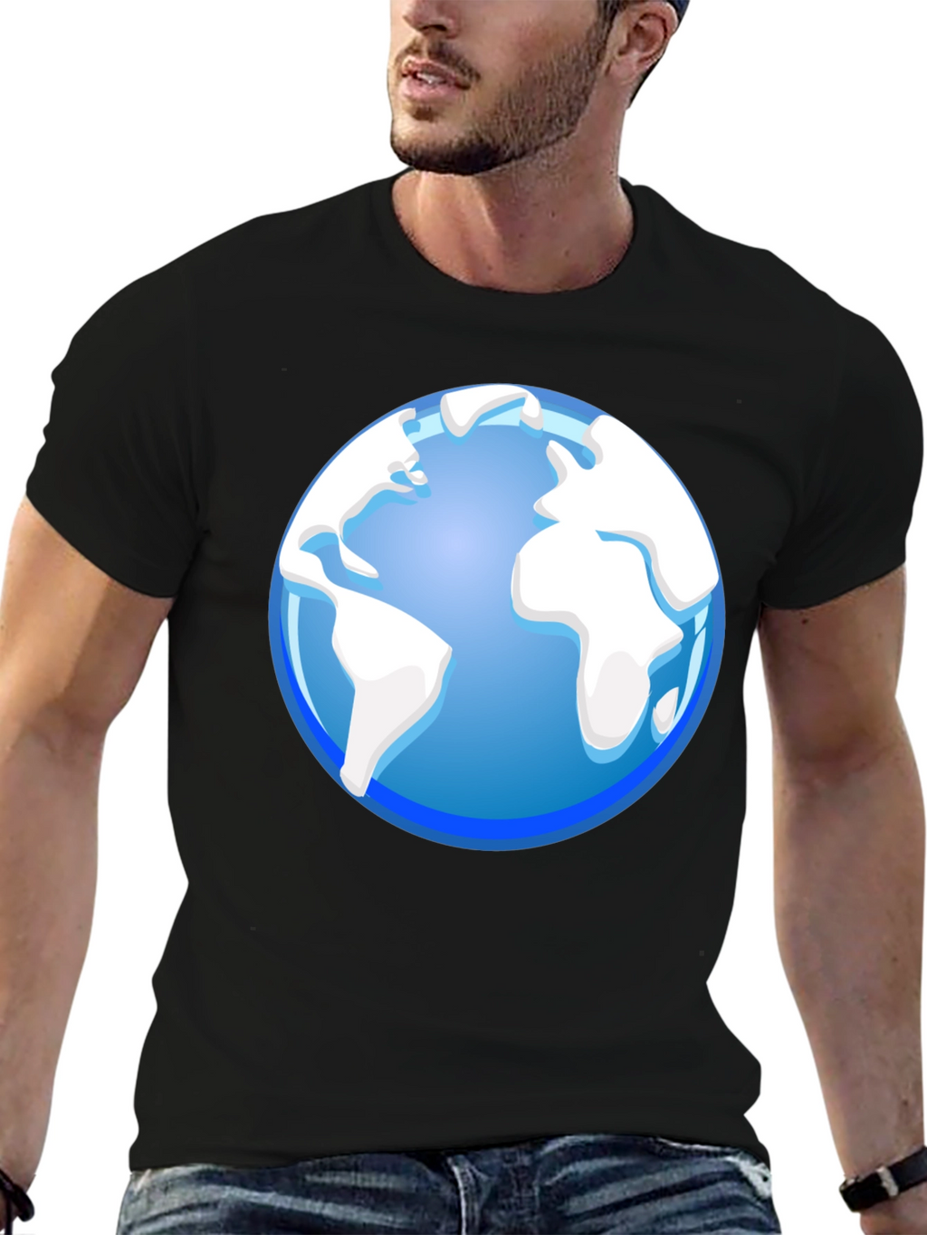 Globe Graphic Black T-Shirt