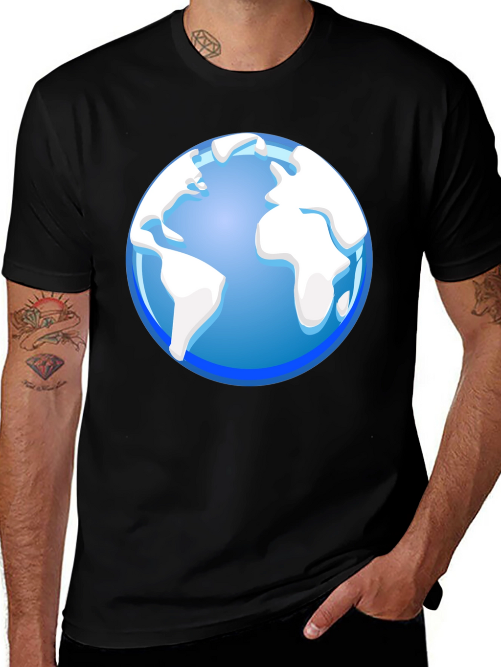 Globe Graphic Black T-Shirt