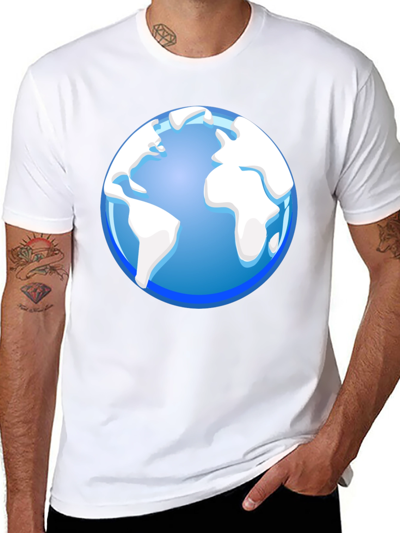 Globe Graphic Black T-Shirt