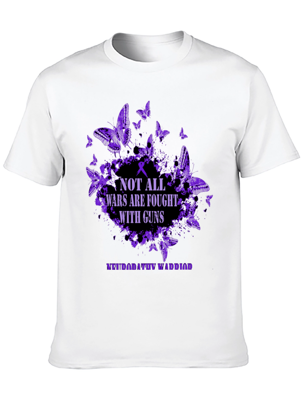 Neuropathy Warrior T-Shirt - Butterfly Purple Graphic Tee