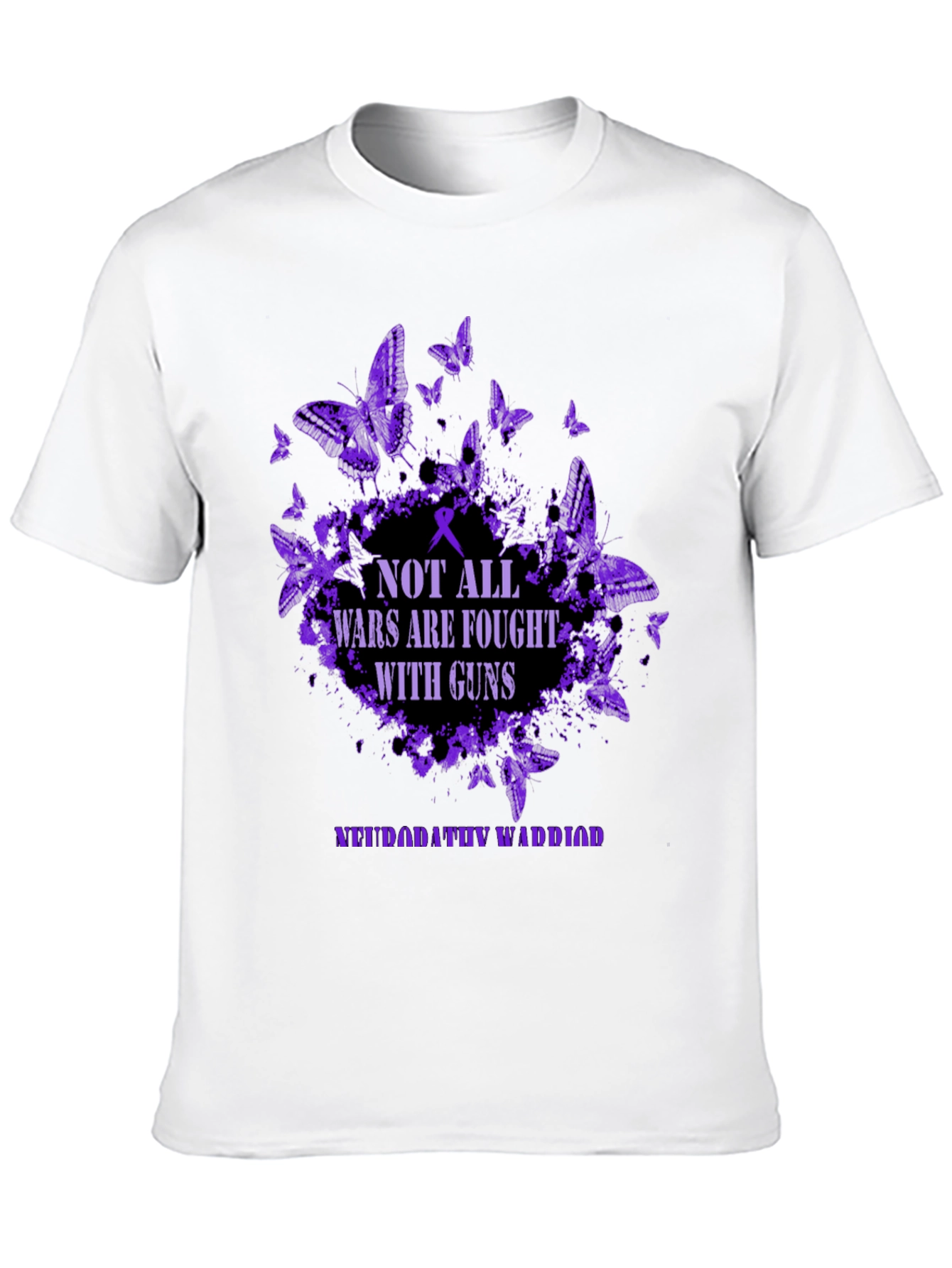 Neuropathy Warrior T-Shirt - Butterfly Purple Graphic Tee