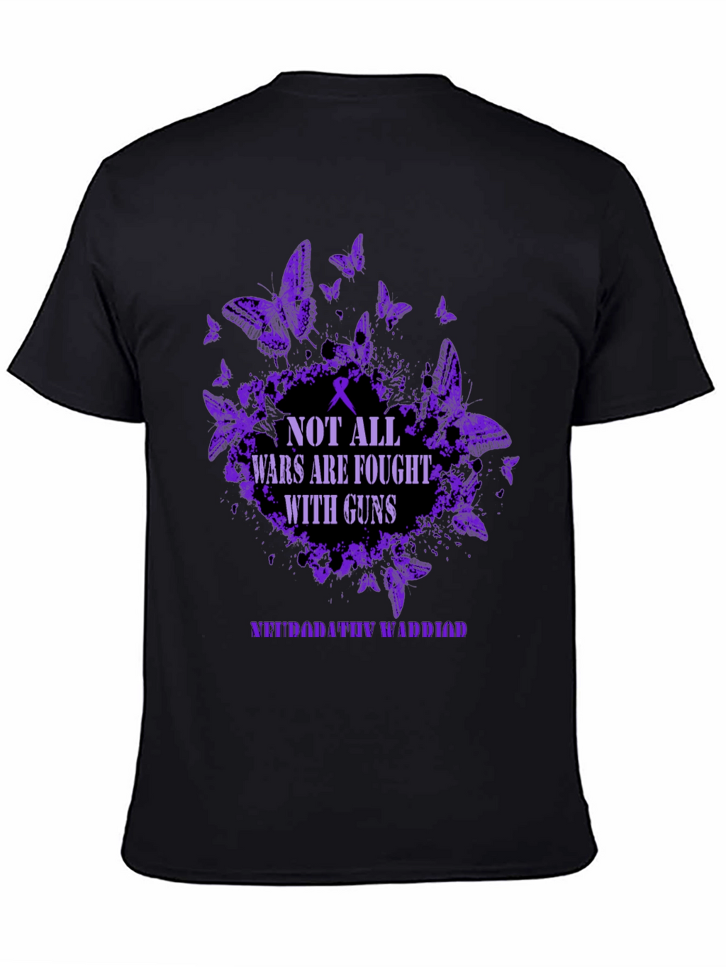 Neuropathy Warrior T-Shirt - Butterfly Purple Graphic Tee