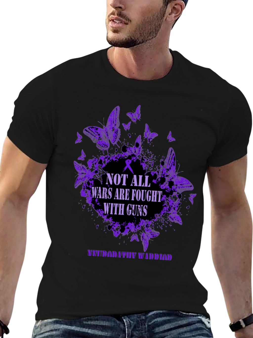 Neuropathy Warrior T-Shirt - Butterfly Purple Graphic Tee