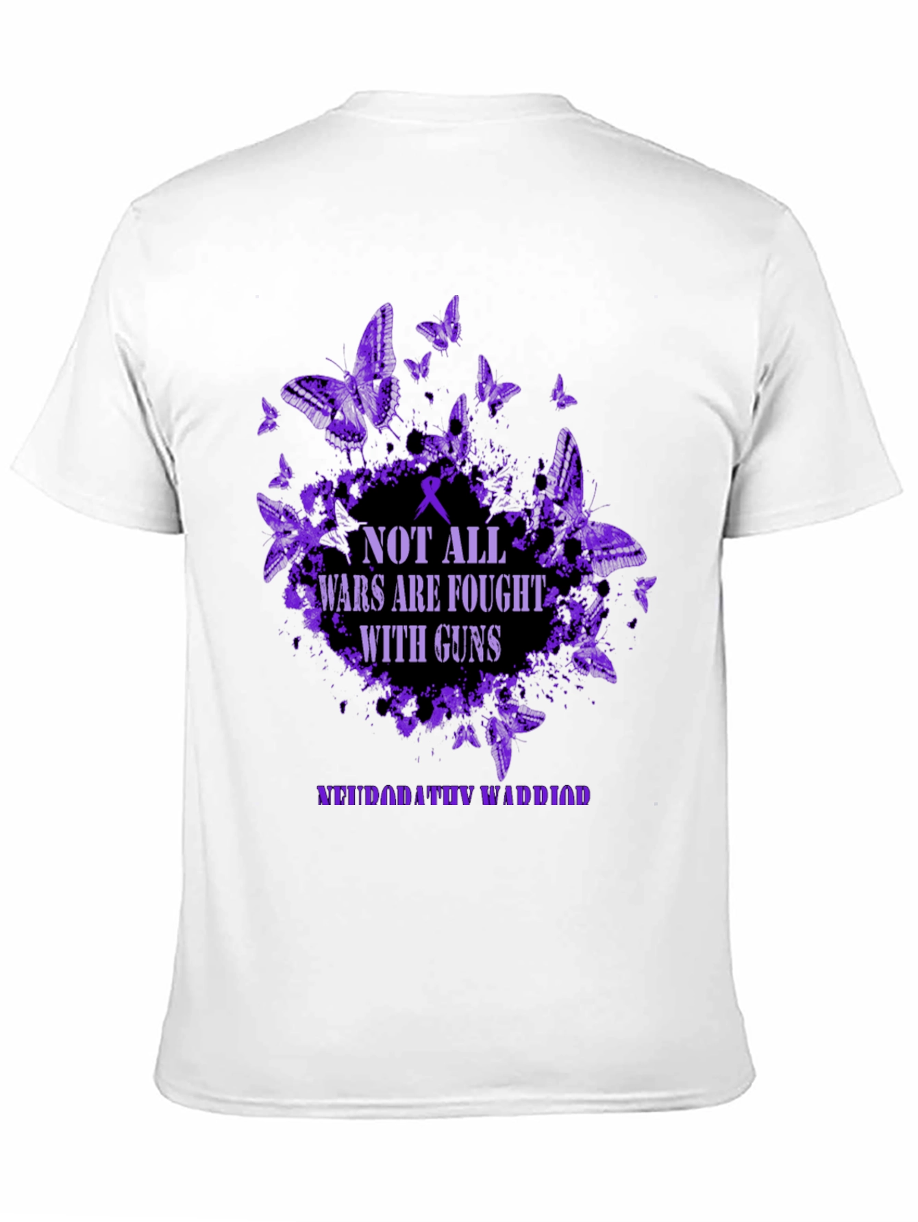 Neuropathy Warrior T-Shirt - Butterfly Purple Graphic Tee