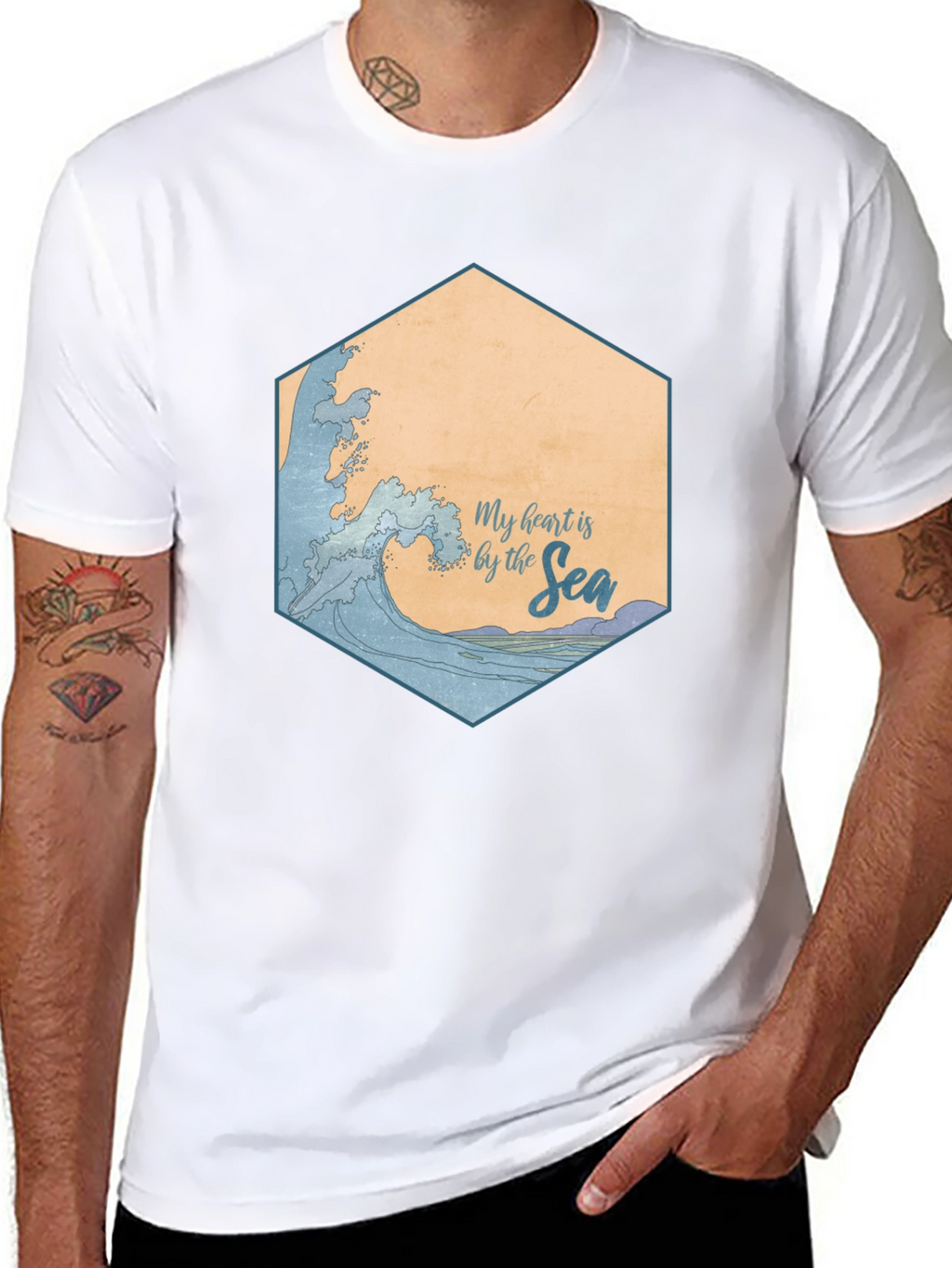 My Heart is by the Sea Black T-Shirt