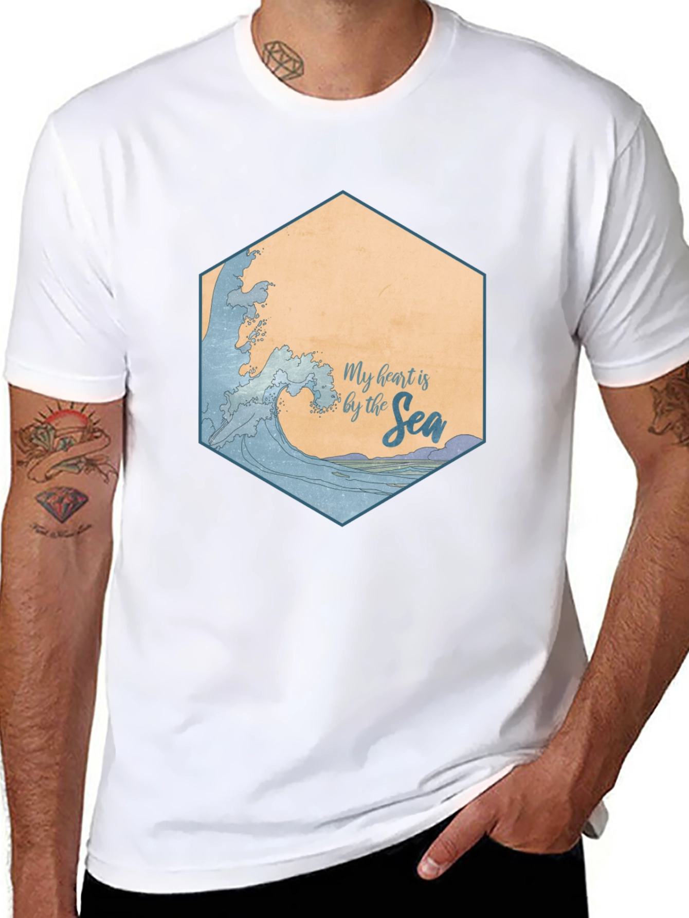 My Heart is by the Sea Black T-Shirt