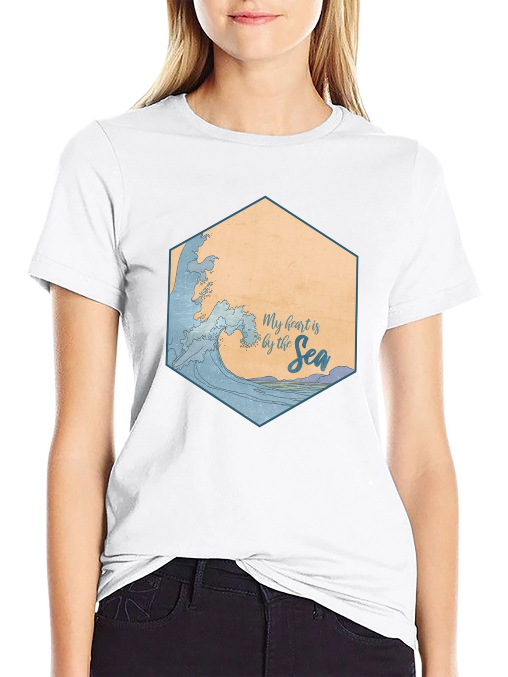 My Heart is by the Sea Black T-Shirt