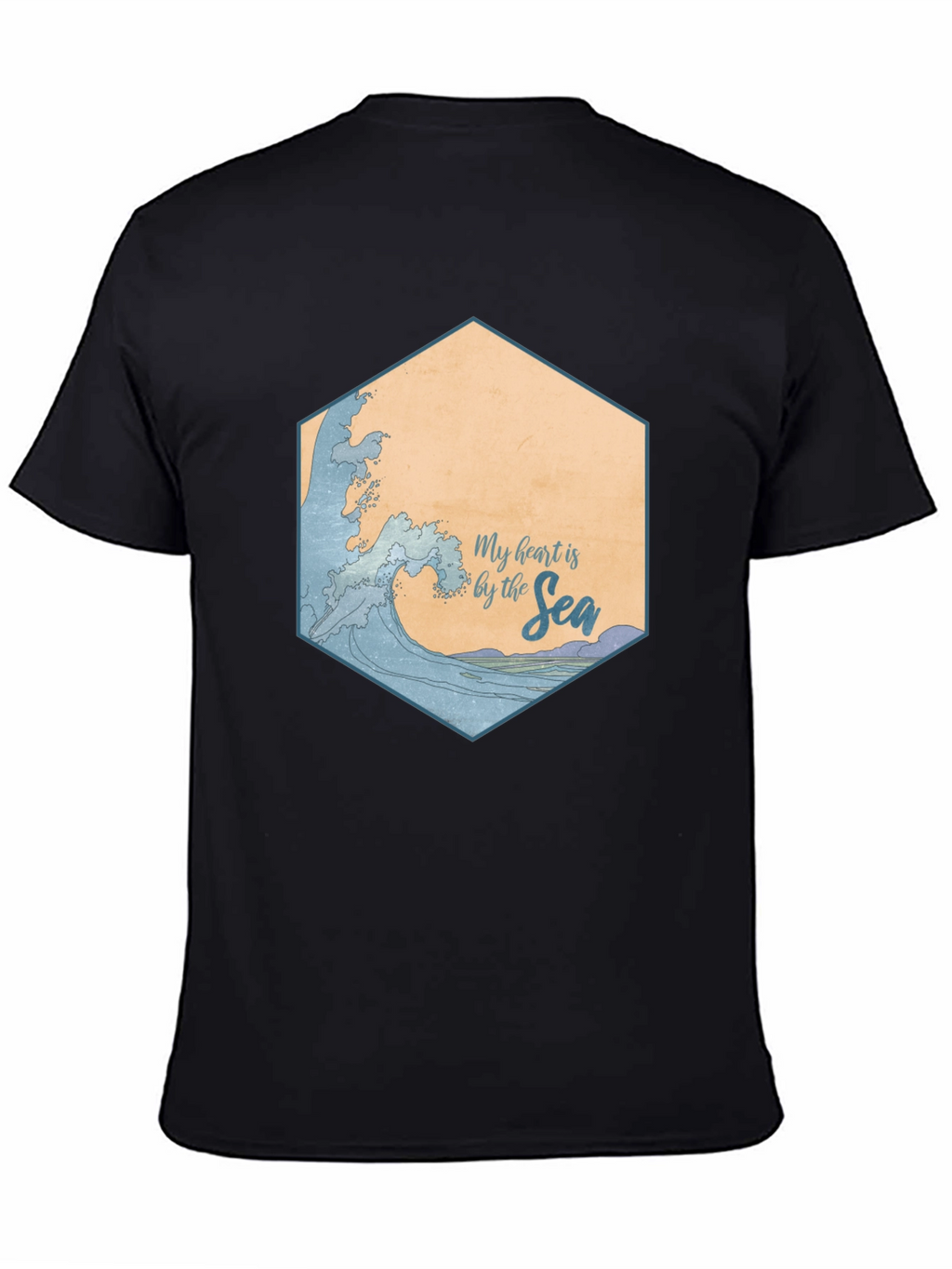 My Heart is by the Sea Black T-Shirt