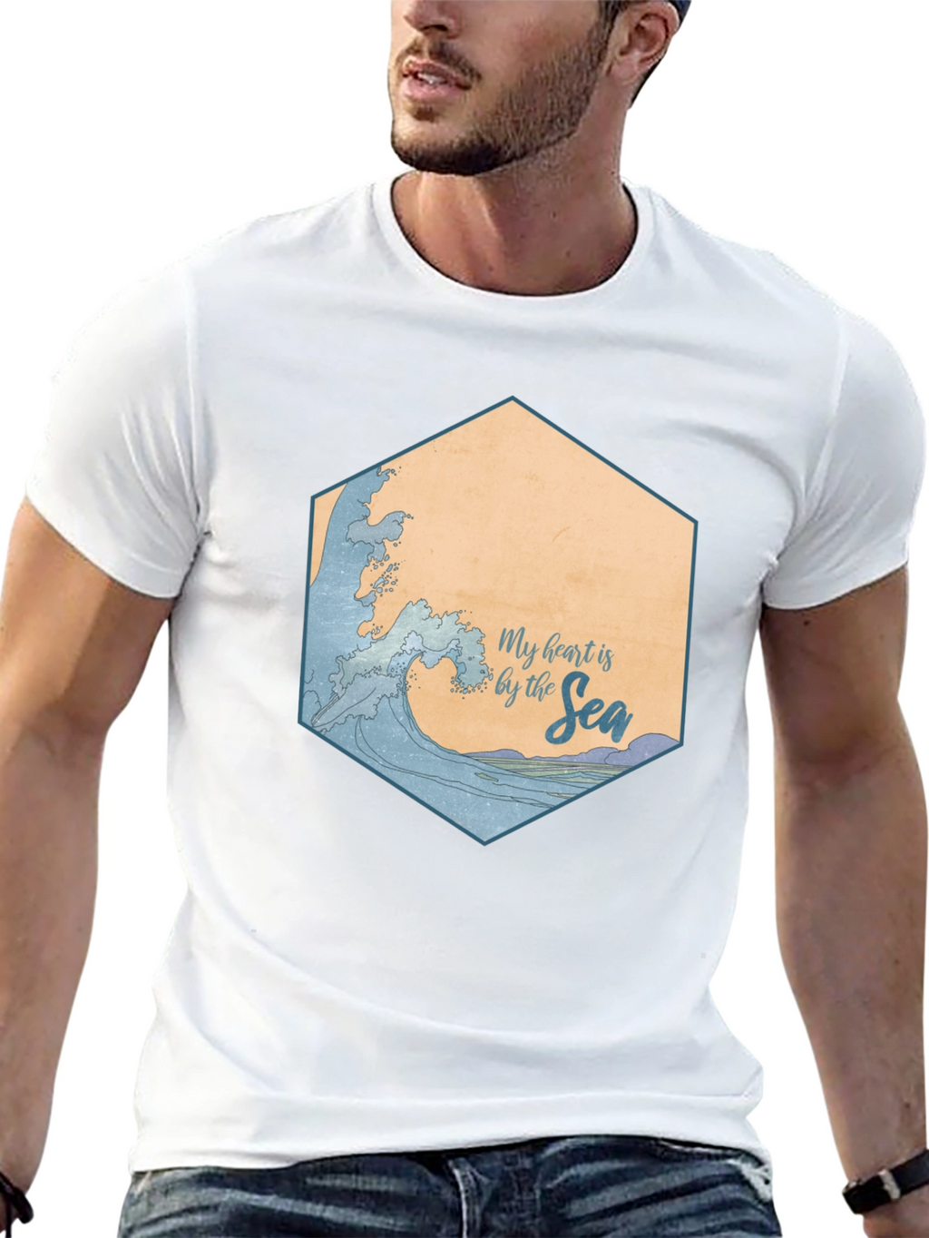 My Heart is by the Sea Black T-Shirt