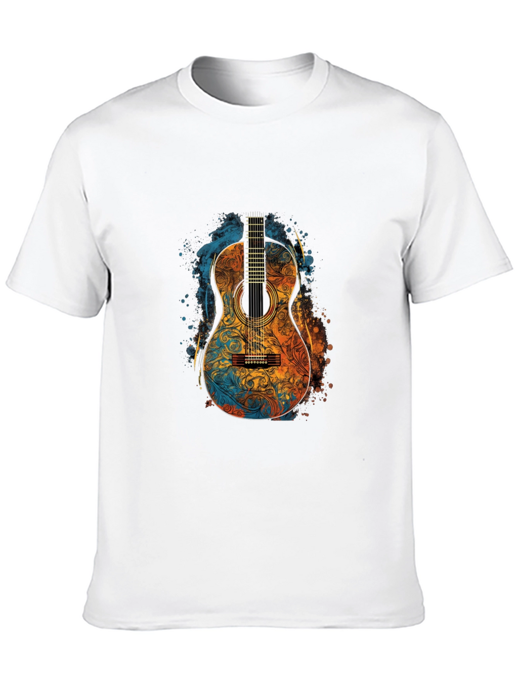 Acoustic Guitar Art Black T-Shirt