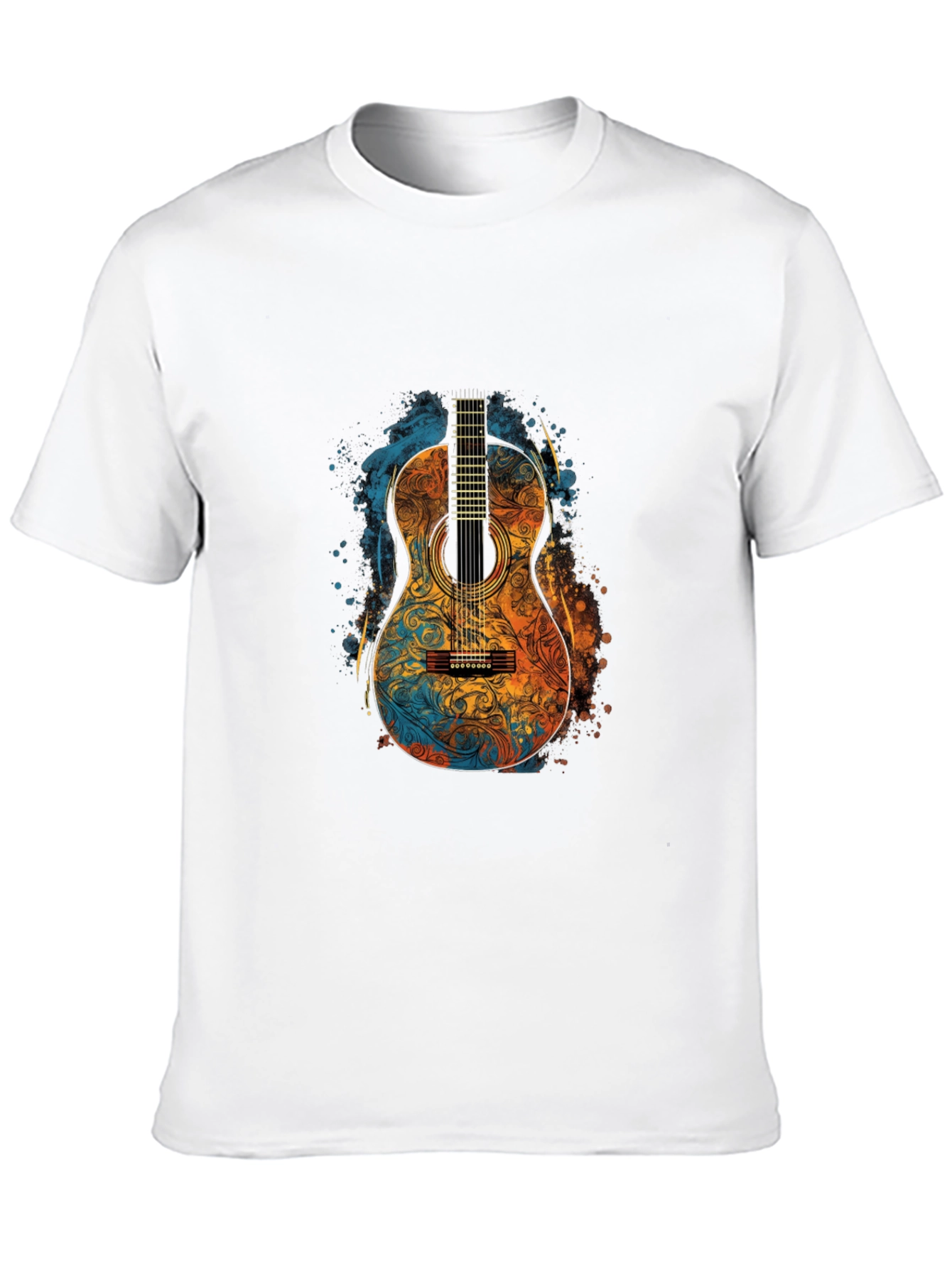 Acoustic Guitar Art Black T-Shirt