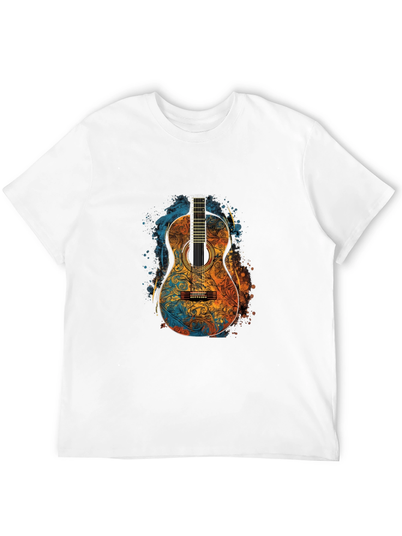 Acoustic Guitar Art Black T-Shirt