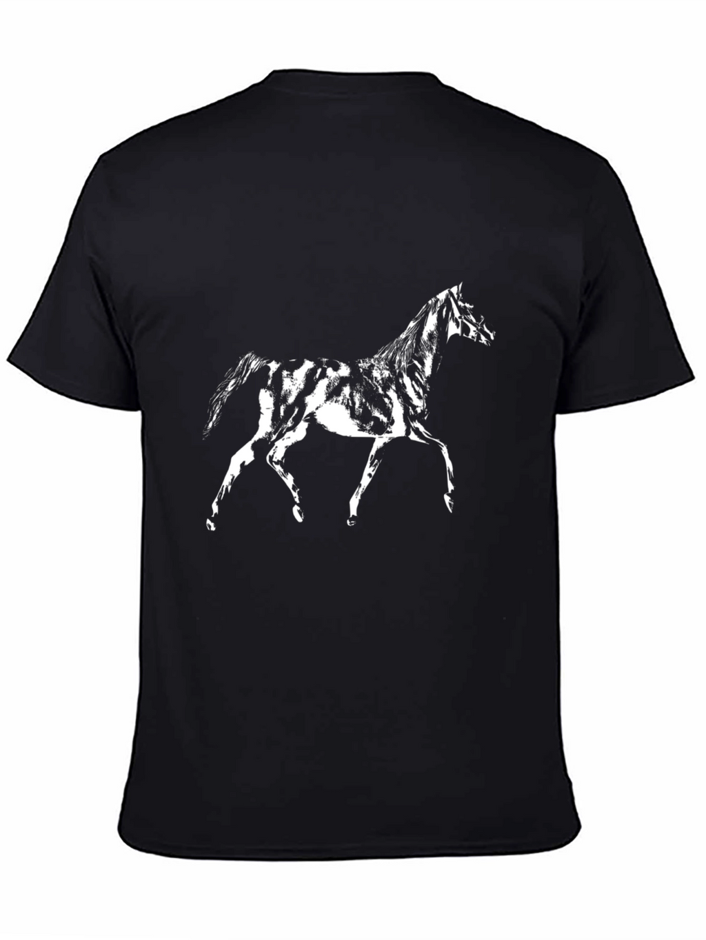 Horse Graphic Print Black T-Shirt