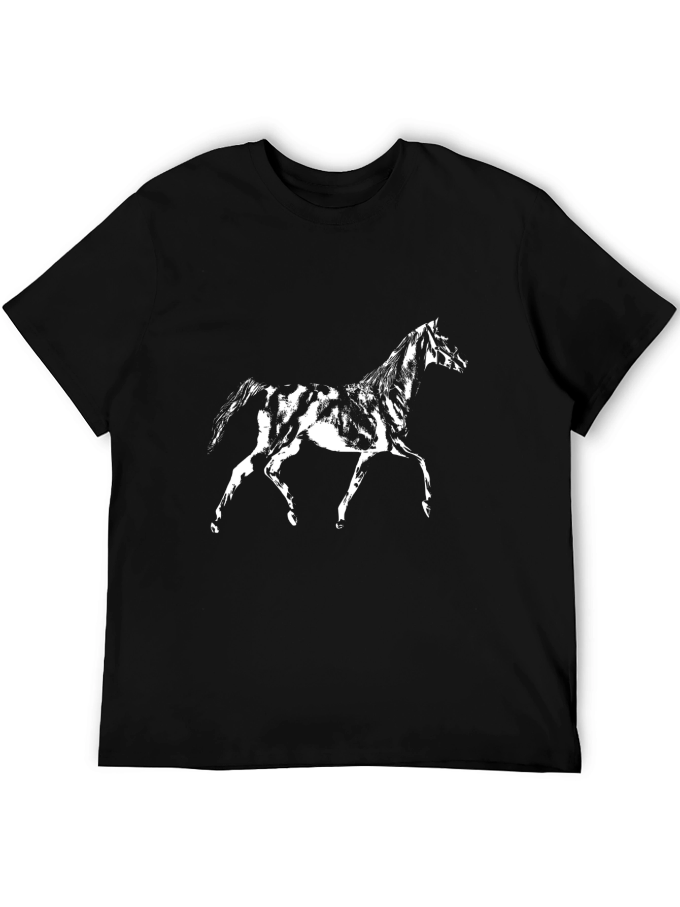 Horse Graphic Print Black T-Shirt