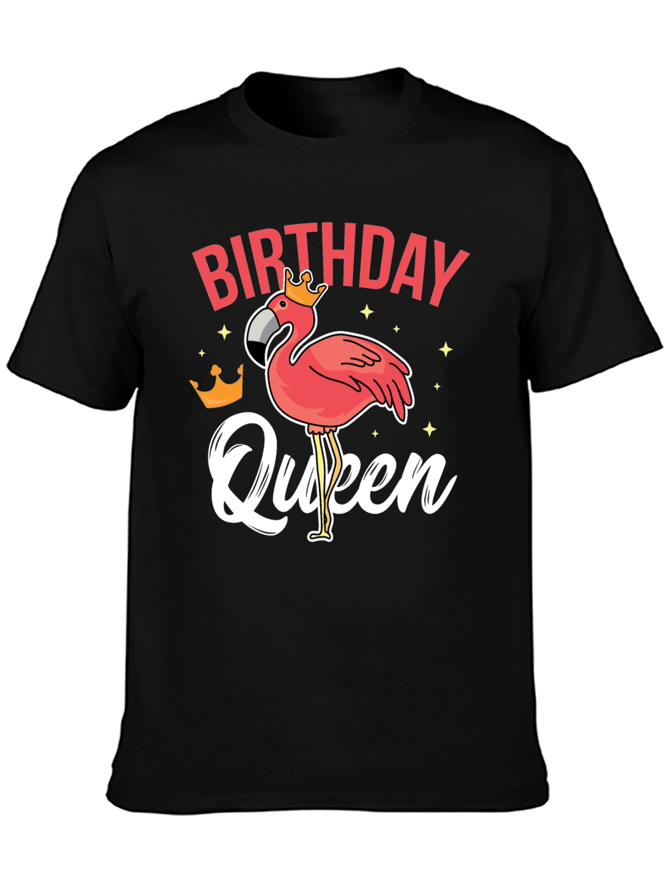 Birthday Queen Flamingo Graphic T-Shirt