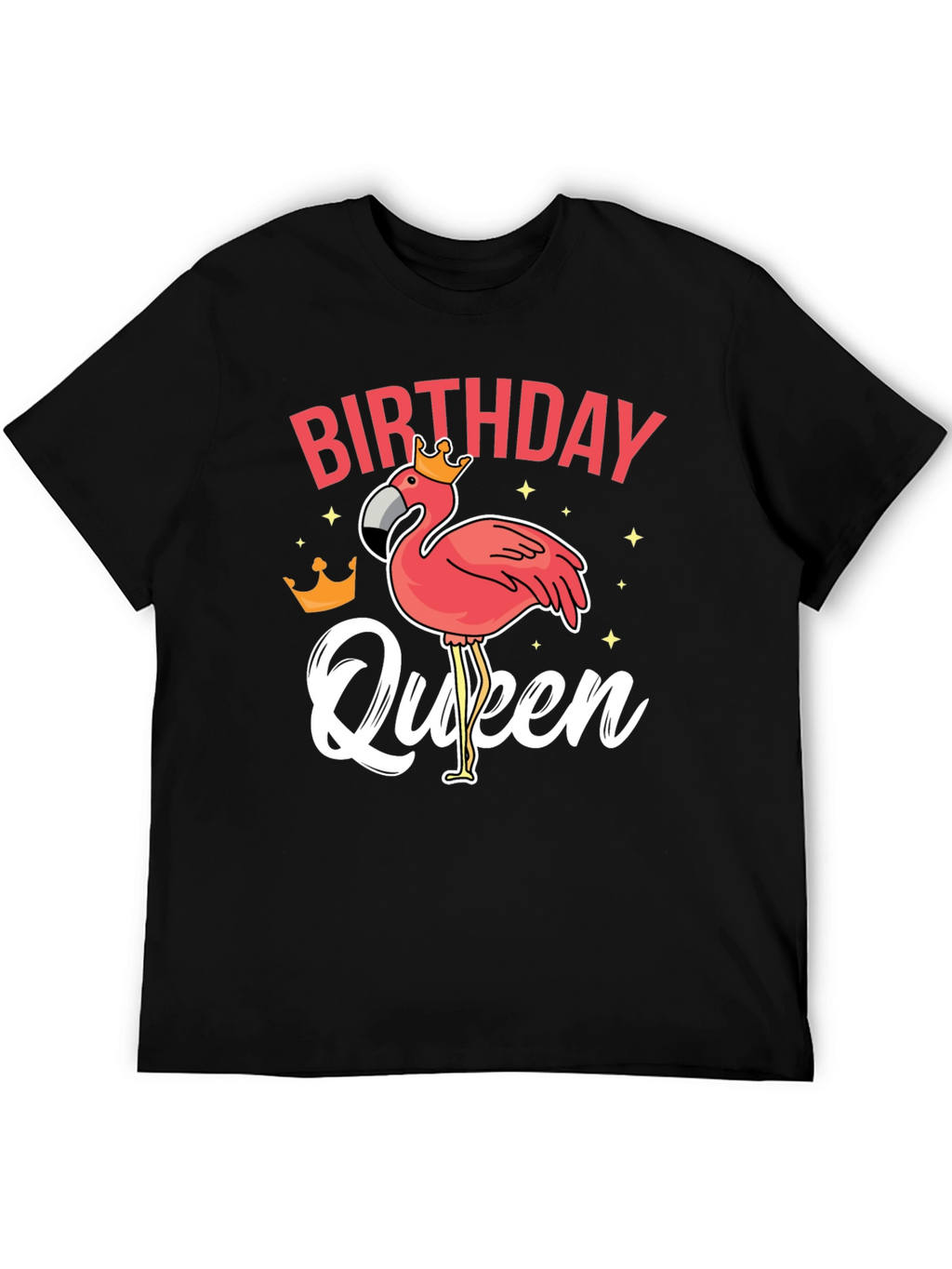 Birthday Queen Flamingo Graphic T-Shirt