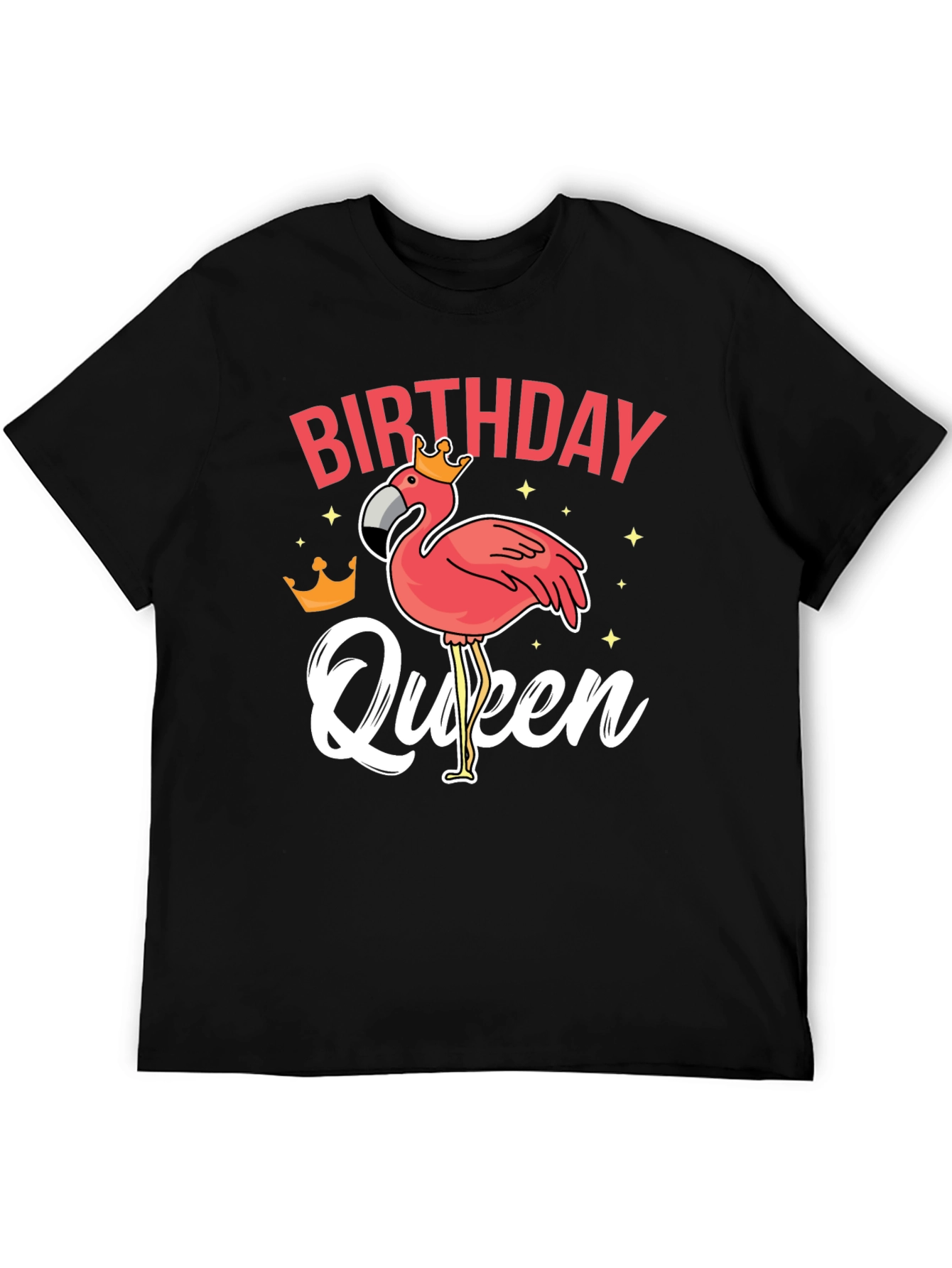 Birthday Queen Flamingo Graphic T-Shirt