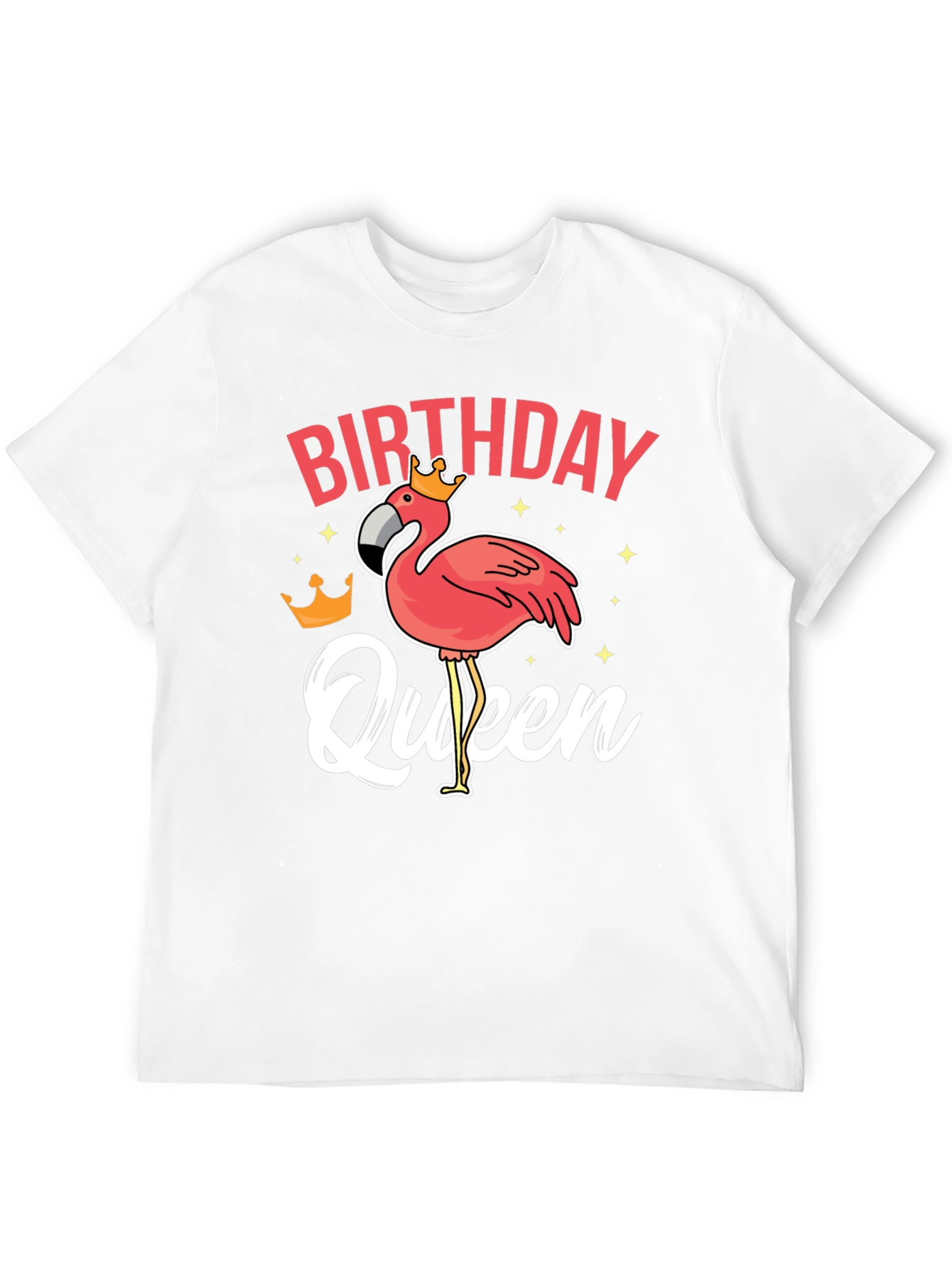 Birthday Queen Flamingo Graphic T-Shirt