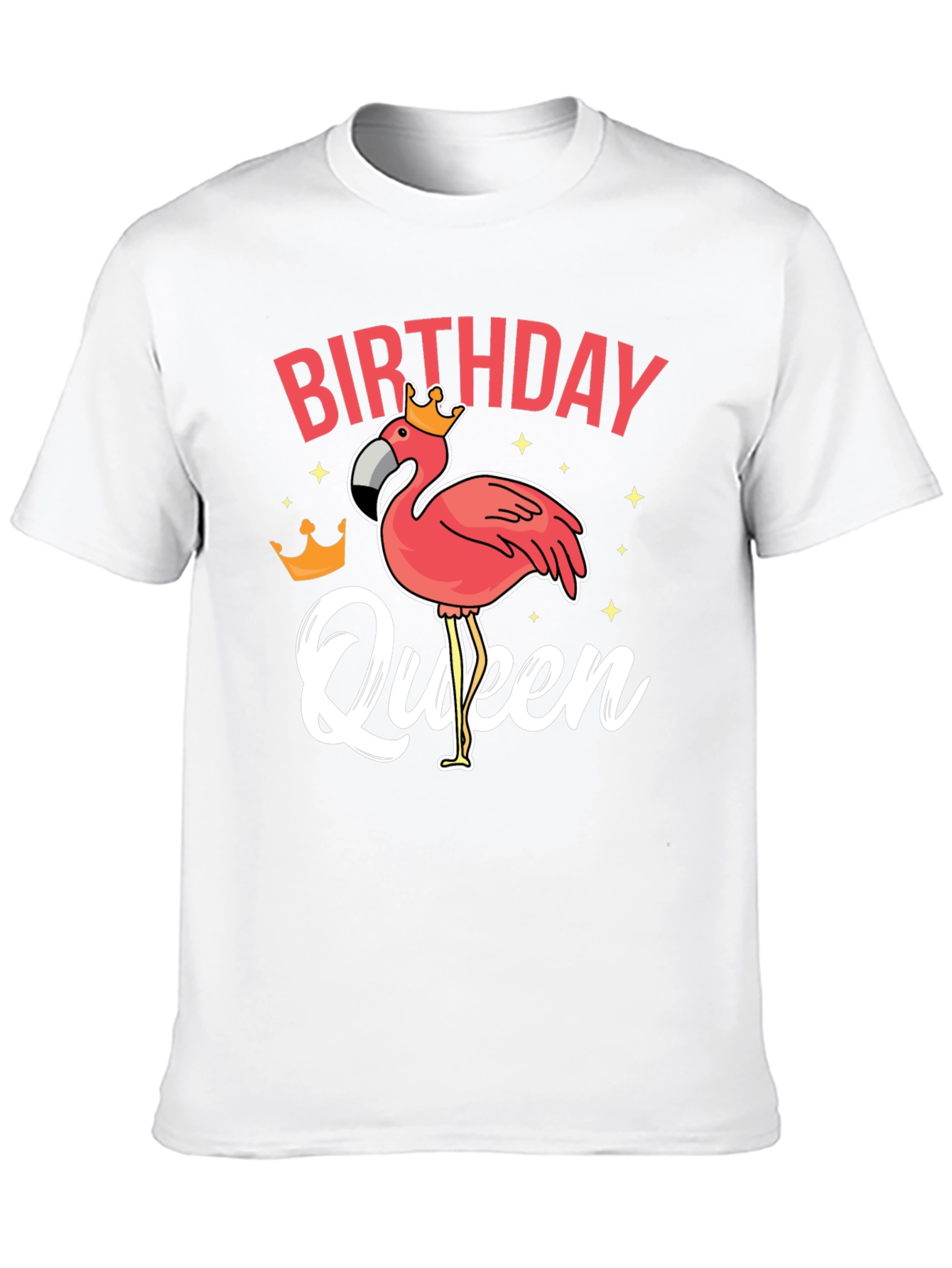 Birthday Queen Flamingo Graphic T-Shirt