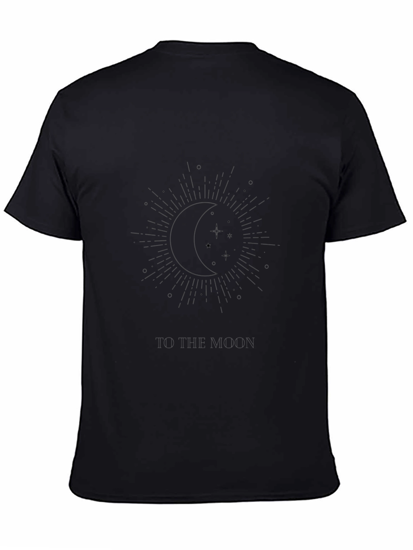 Celestial Moon & Stars Black Graphic Tee
