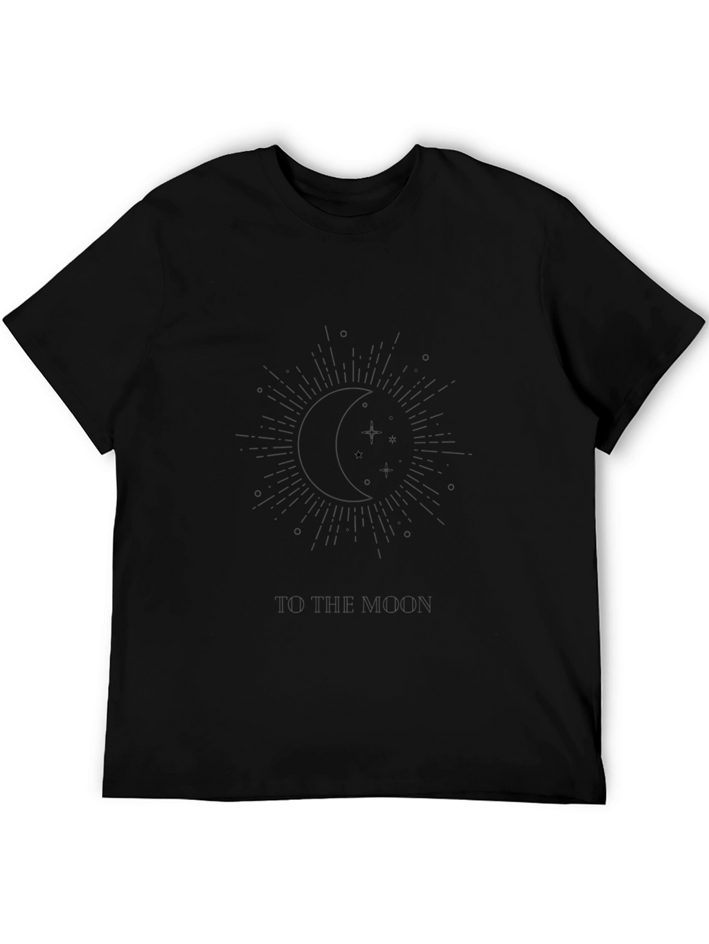 Celestial Moon & Stars Black Graphic Tee