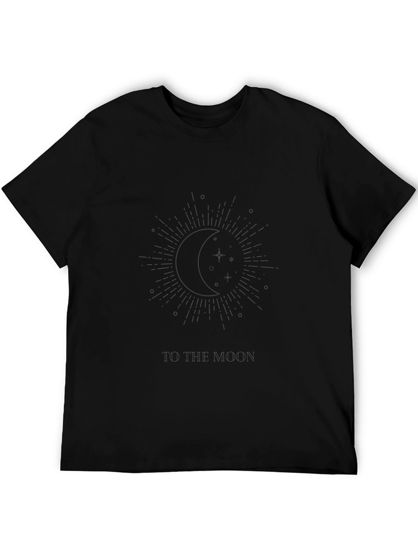 Celestial Moon & Stars Black Graphic Tee