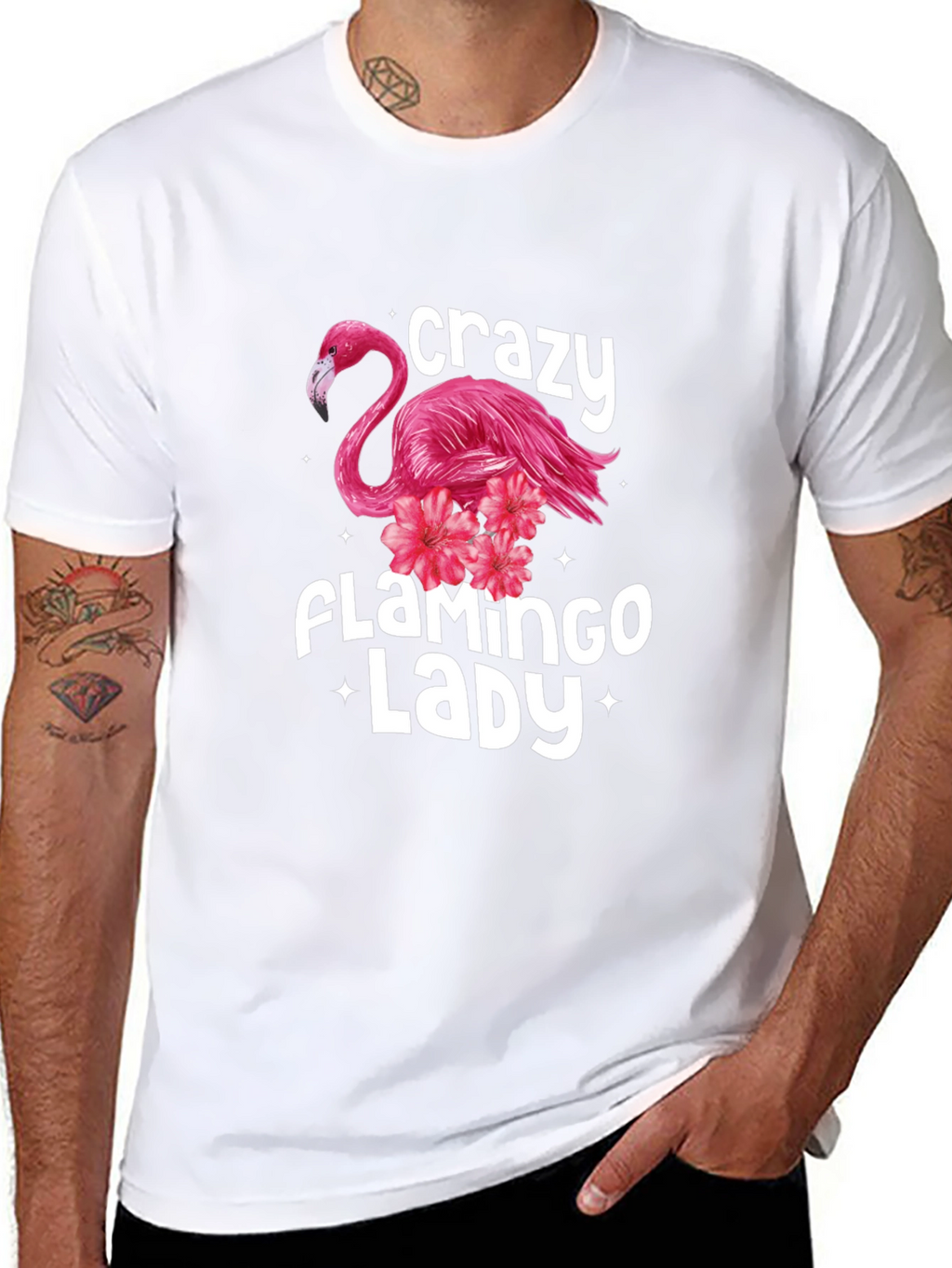 Crazy Flamingo Lady Graphic Tee
