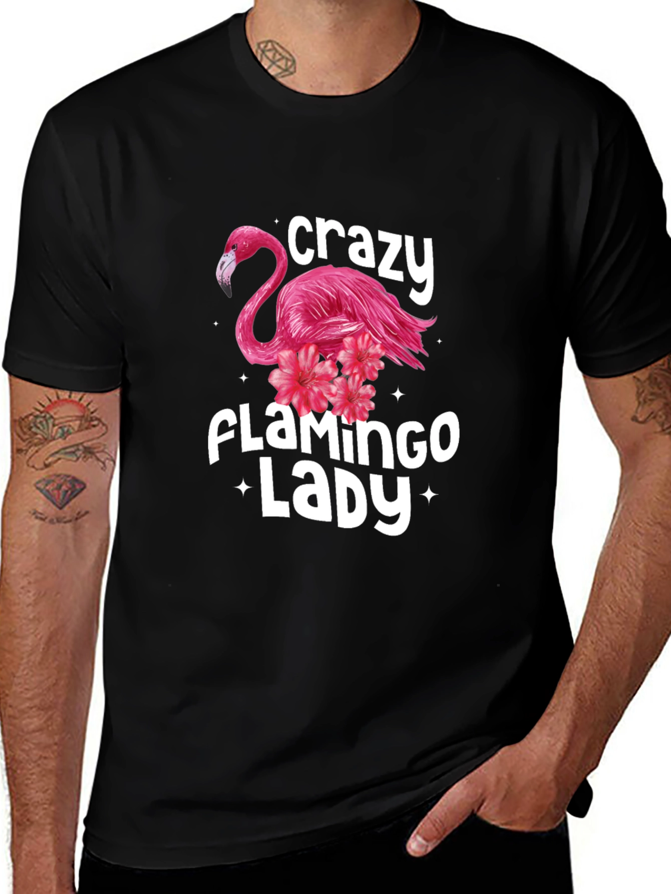 Crazy Flamingo Lady Graphic Tee
