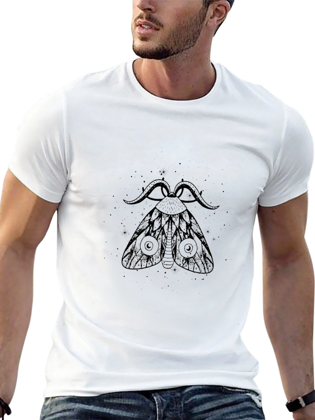 Moth Graphic Black T-Shirt