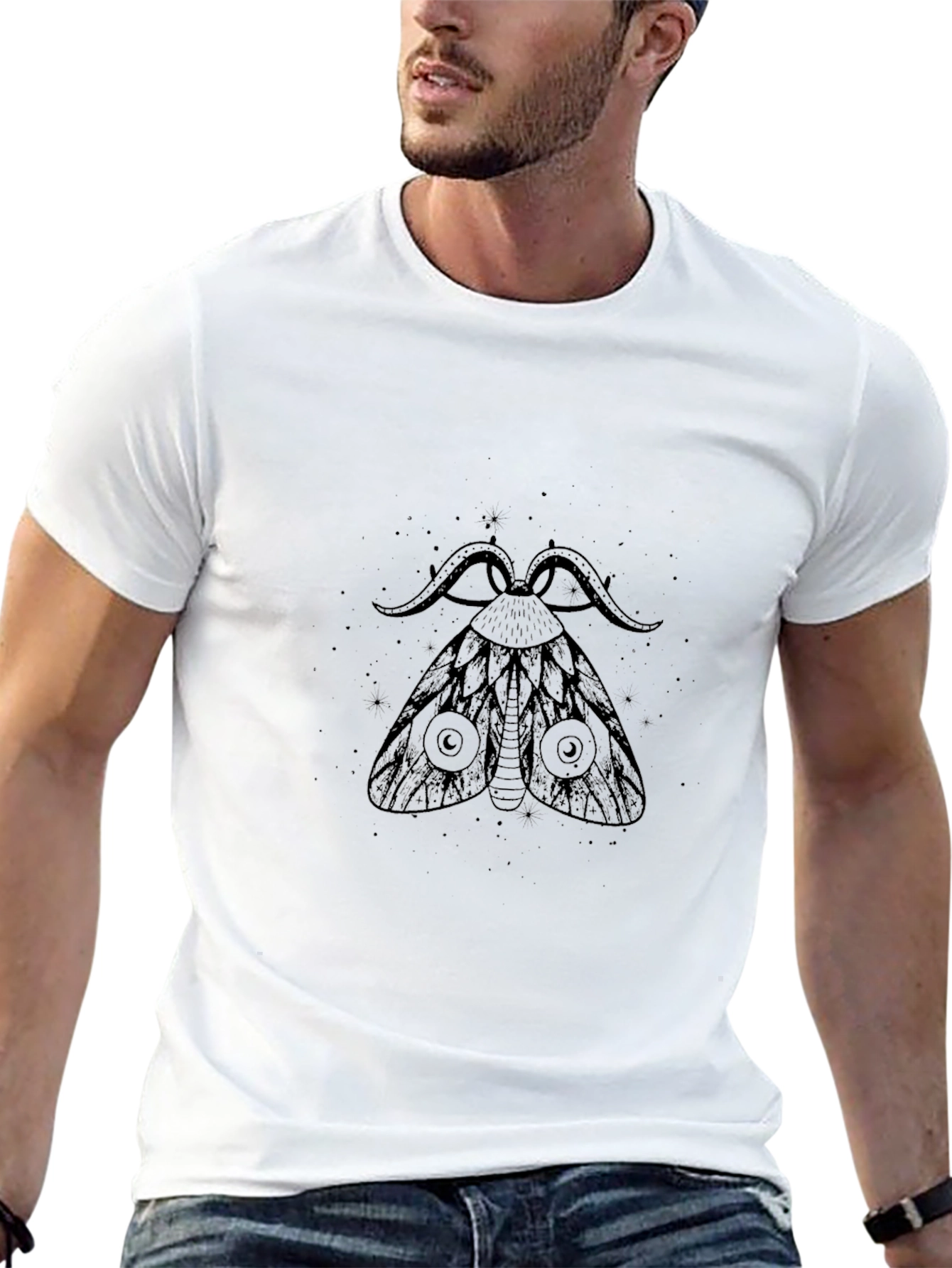 Moth Graphic Black T-Shirt