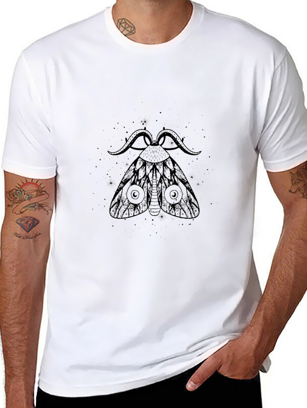 Moth Graphic Black T-Shirt