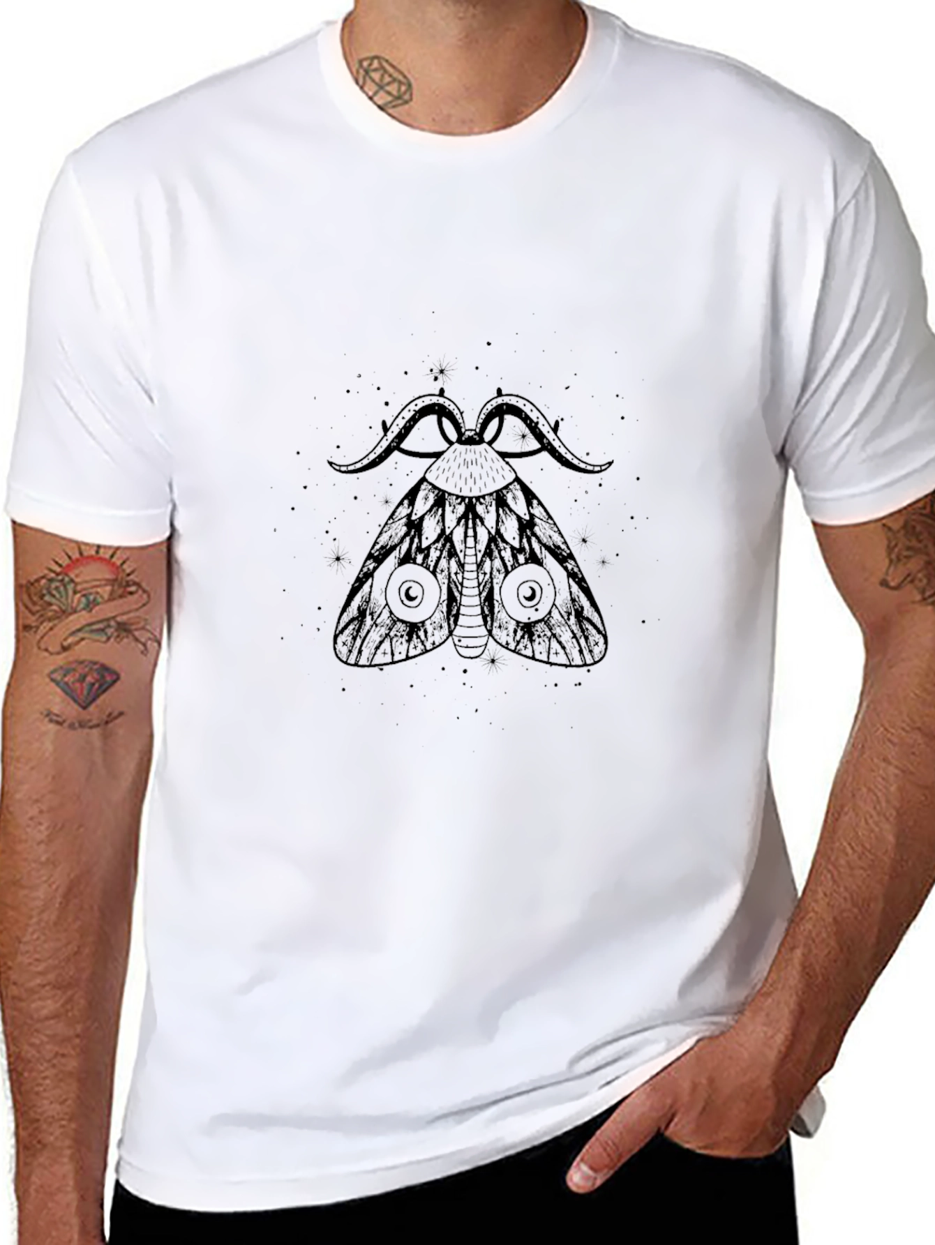 Moth Graphic Black T-Shirt