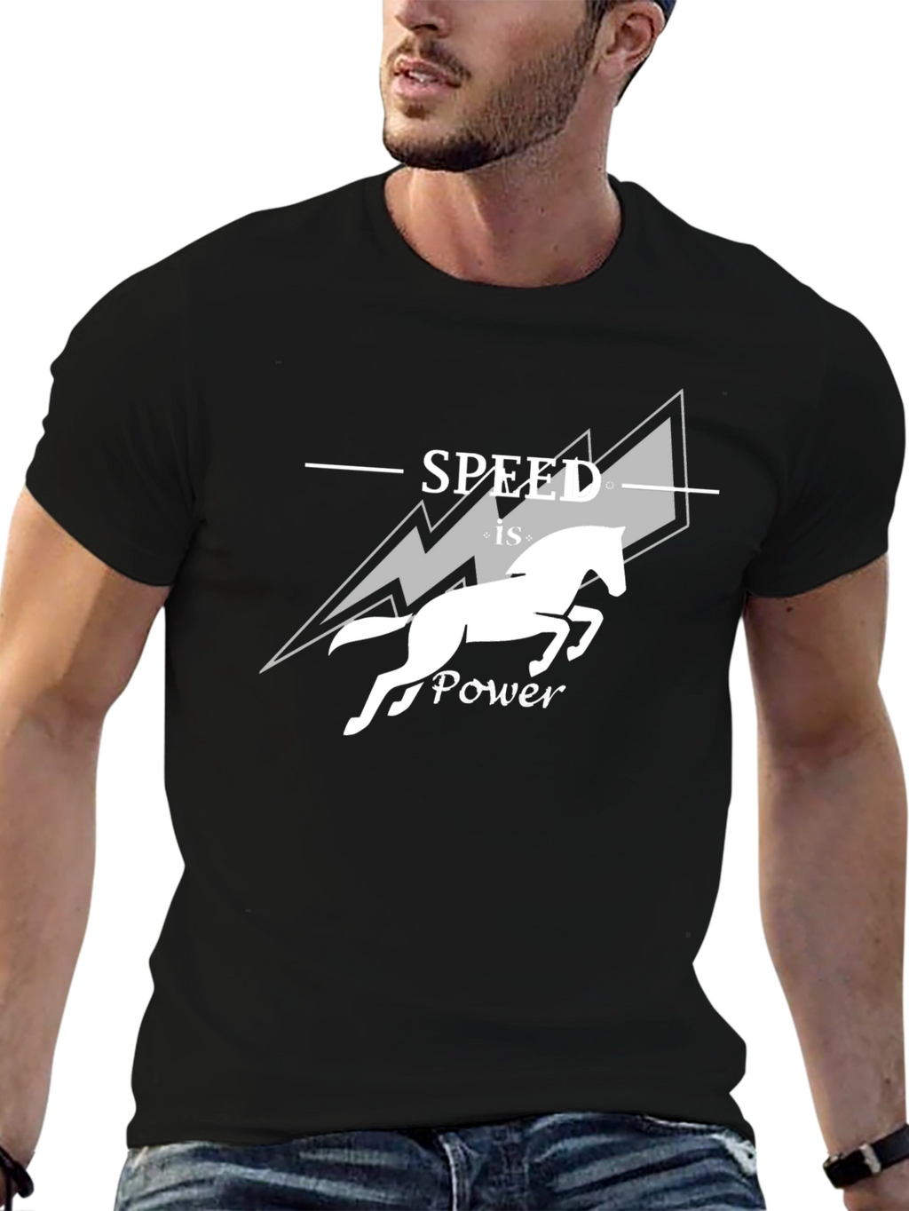 Speed is Power Graphic Tee - Horse Design