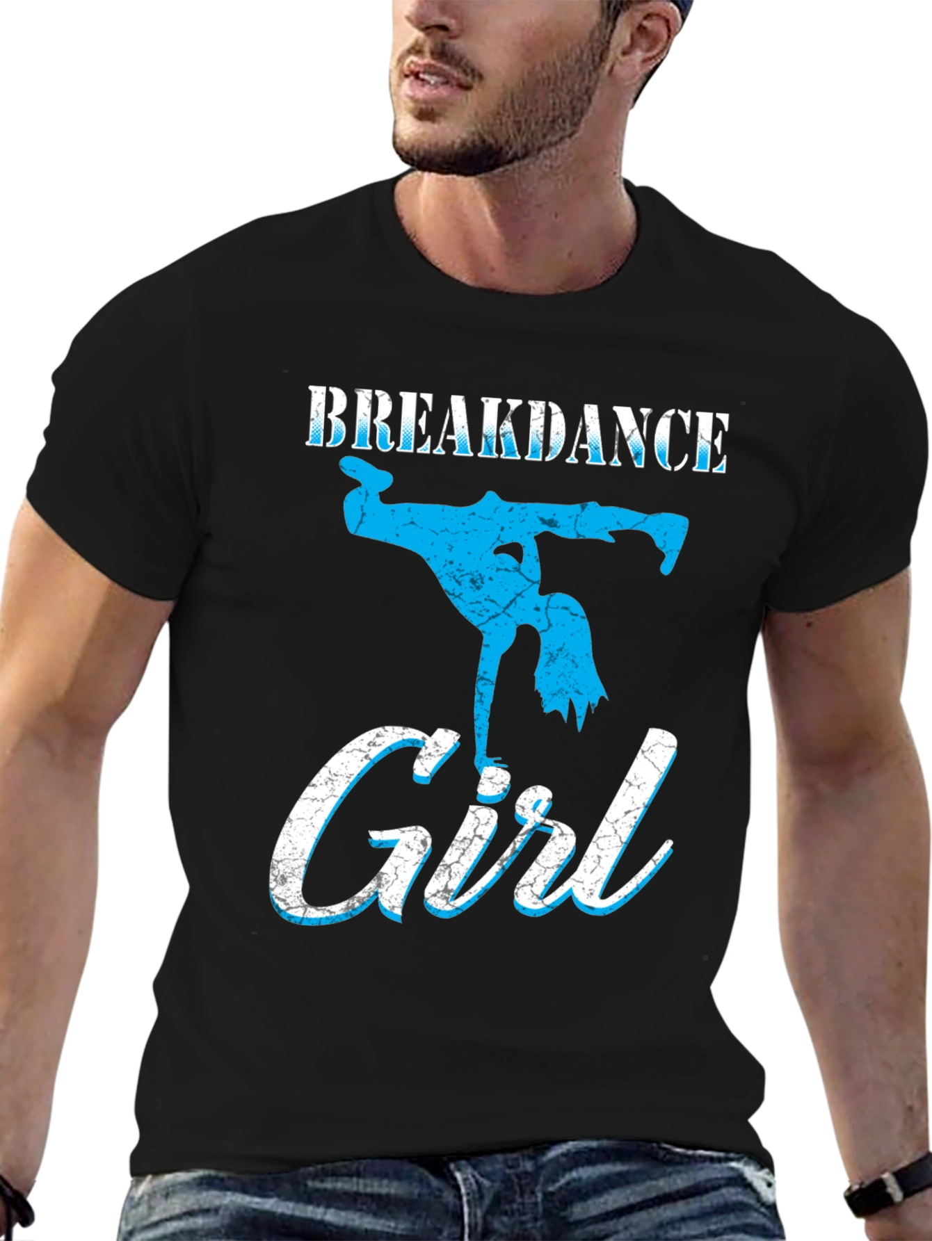 Breakdance Girl Graphic Tee - Black